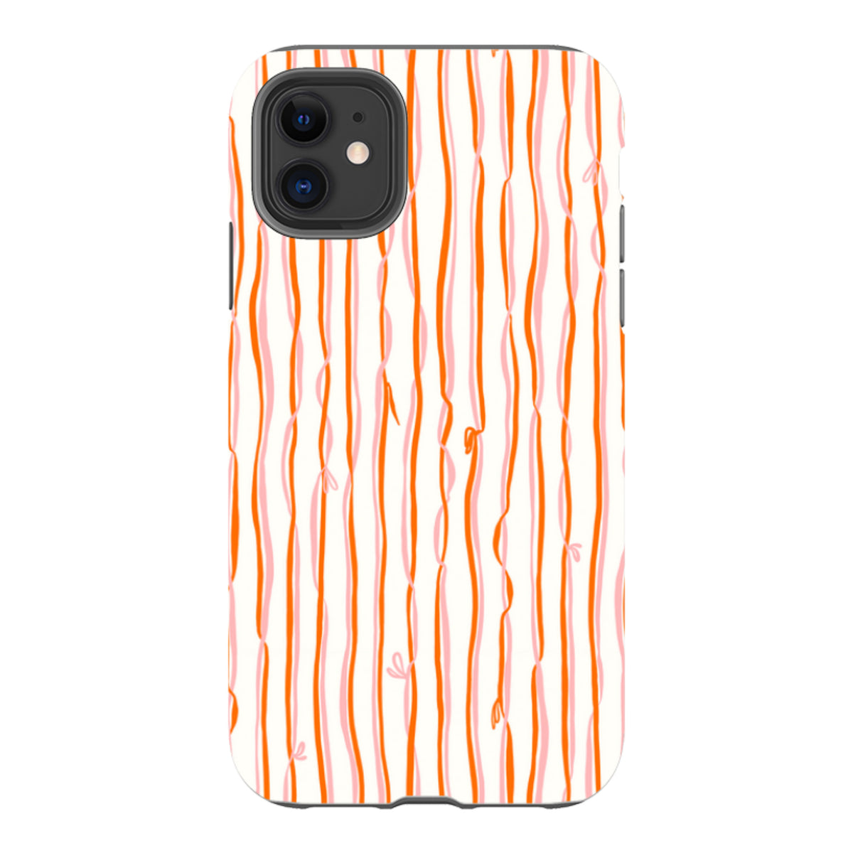 iPhone Tough Case - Ribbons orange and pink By Katherine Quinn