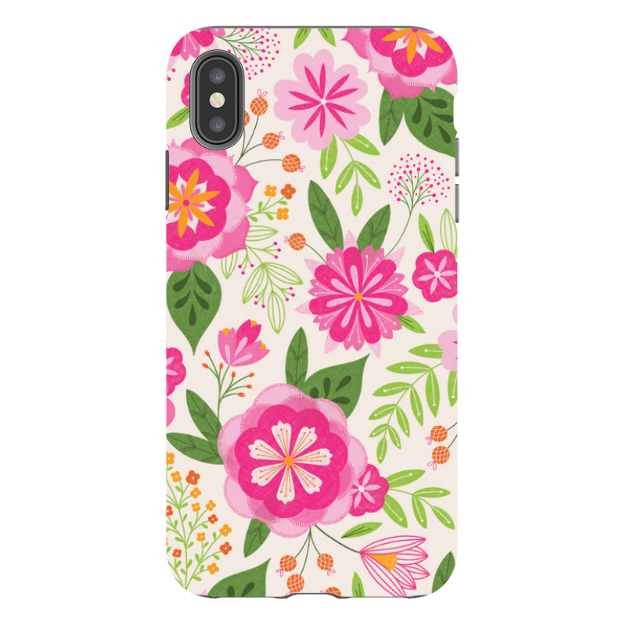 iPhone Tough Case - Big Bold Blooms Ivory By Jenny Zemanek