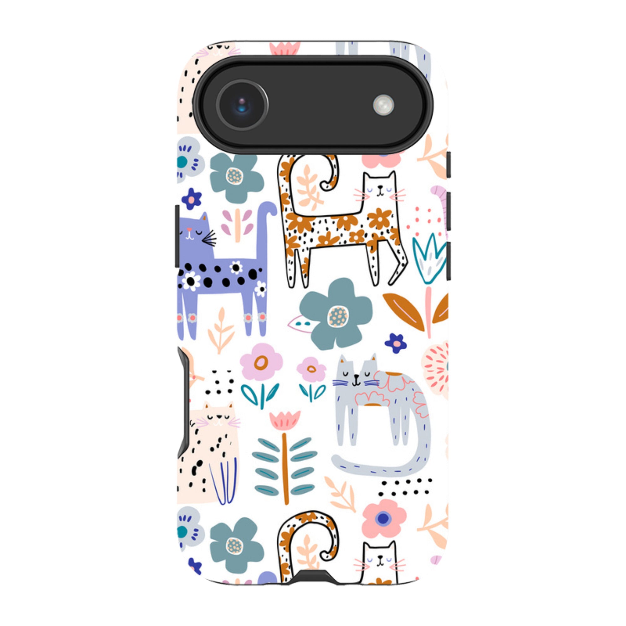 iPhone Tough Case - Floral Cats