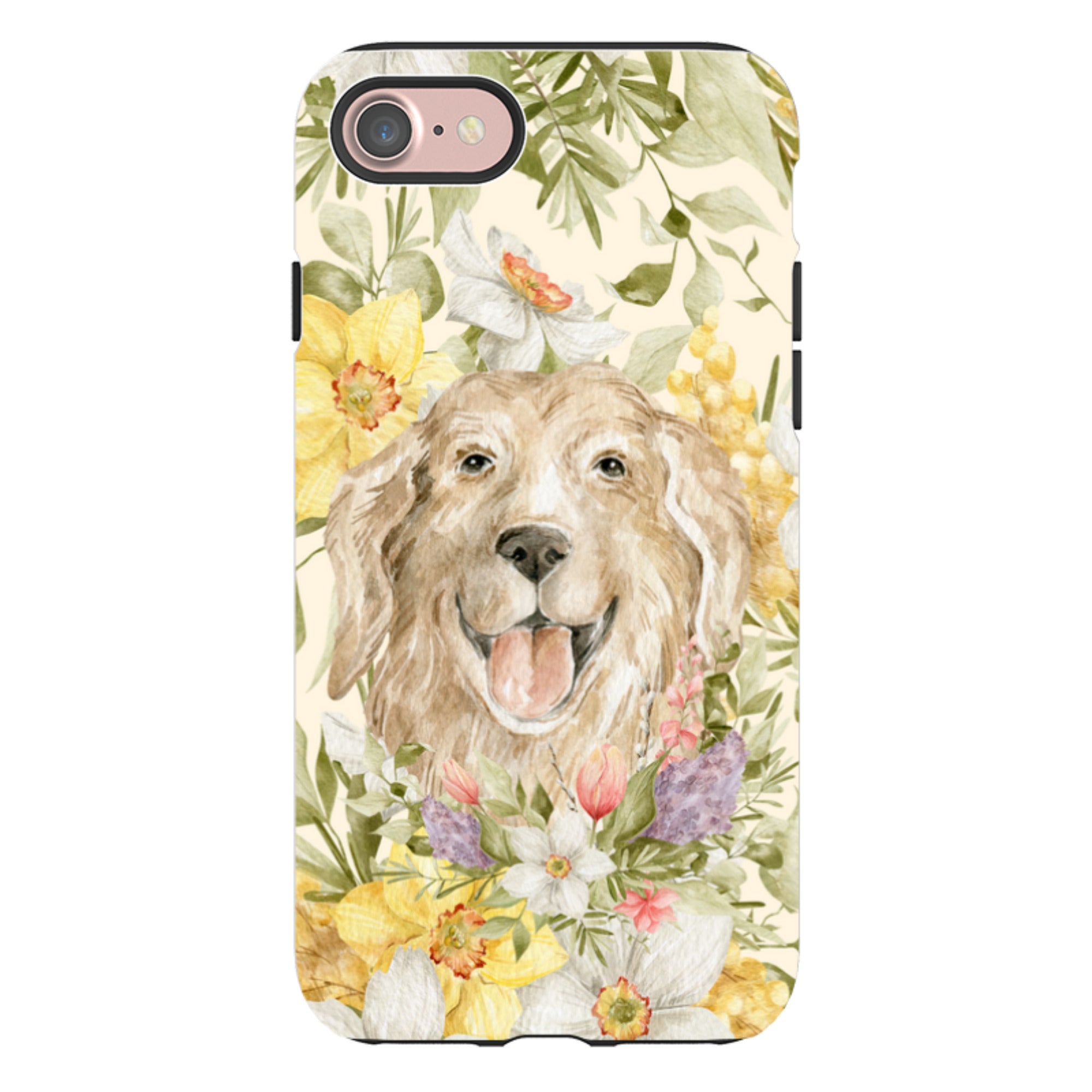 iPhone Tough Case - Floral Dog