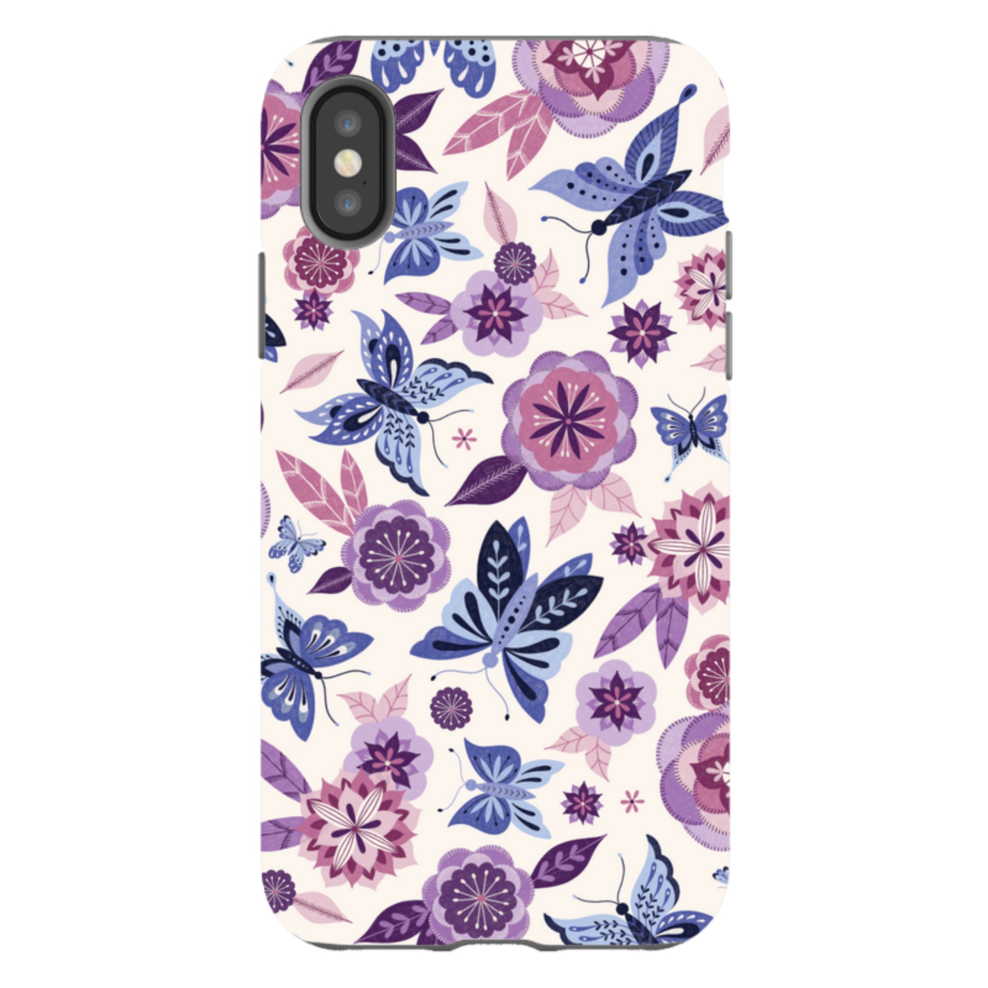 iPhone Tough Case - Butterfly Blooms Ivory By Jenny Zemanek