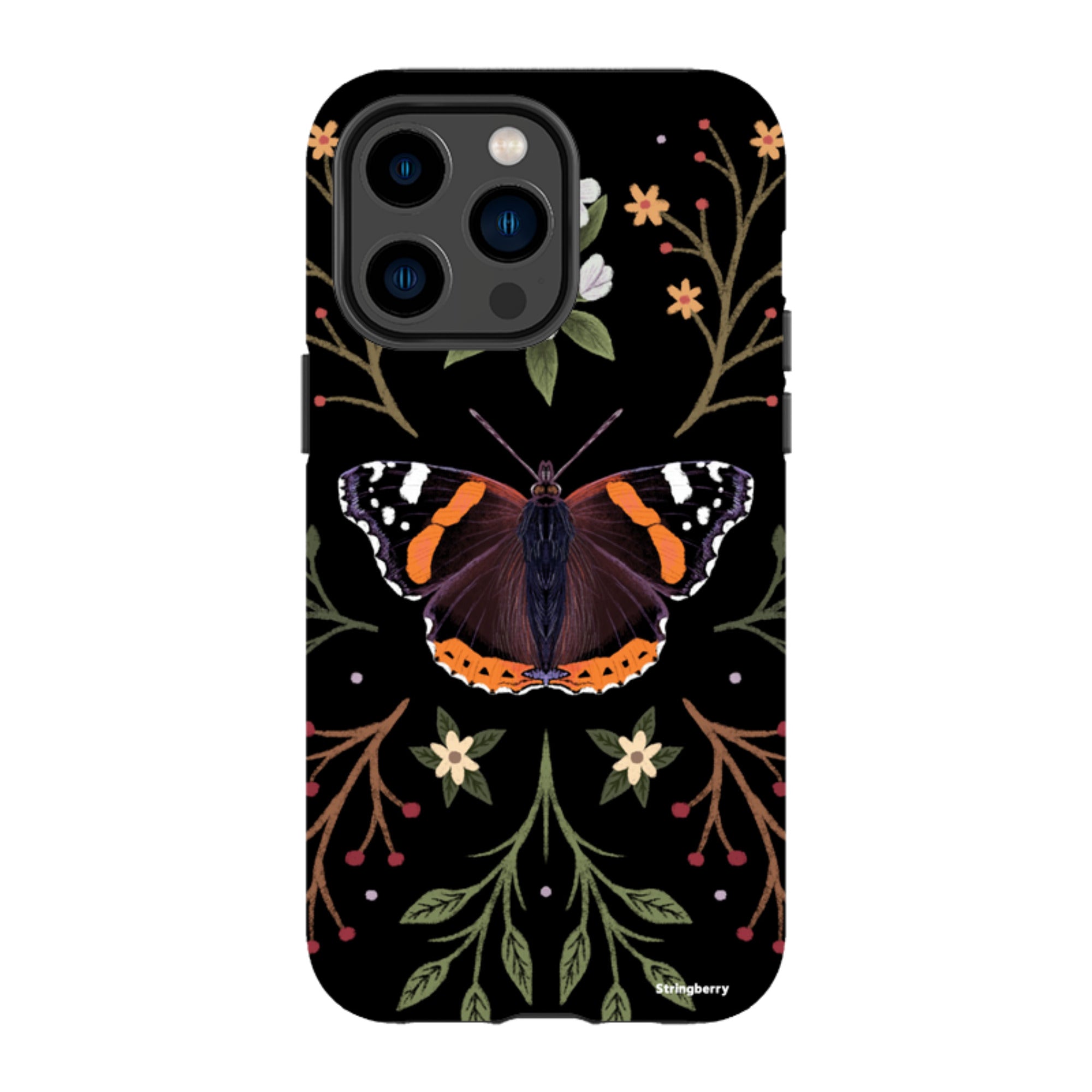 iPhone MagSafe Tough Case -  Red Admiral Butterfly By Anna Stead
