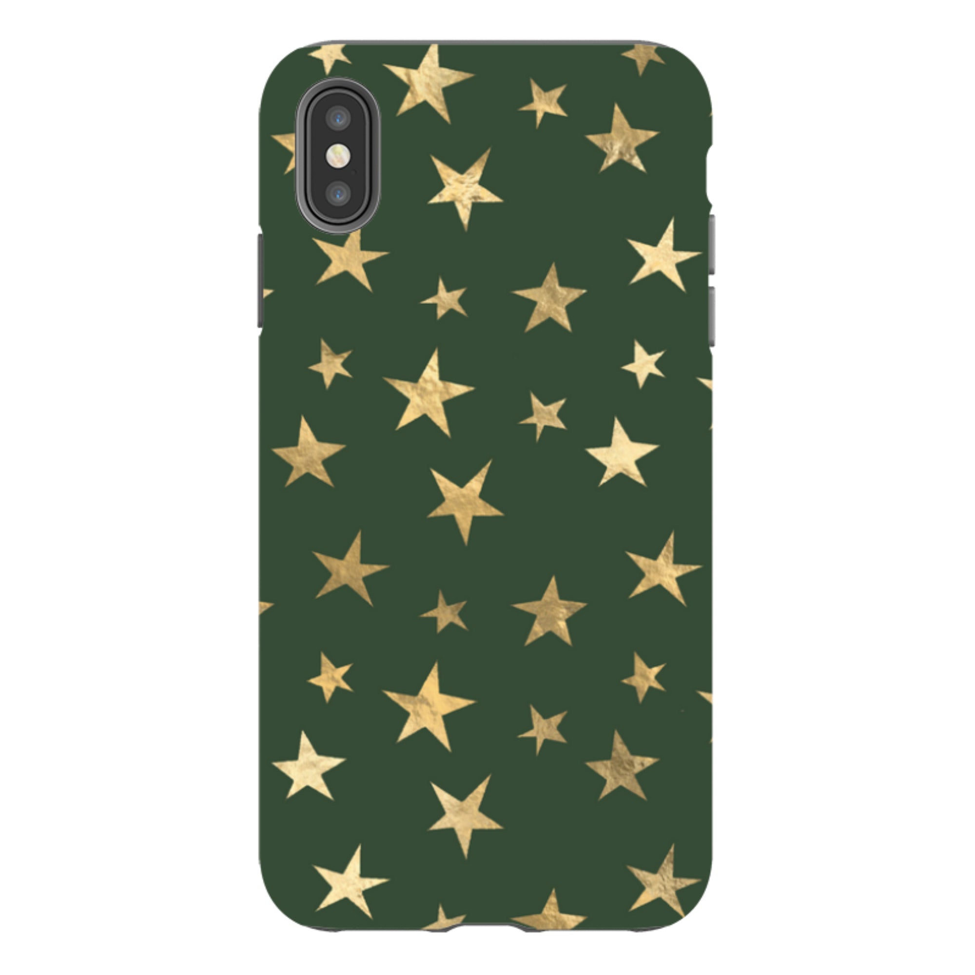 iPhone Tough Case - Green and Gold Stars