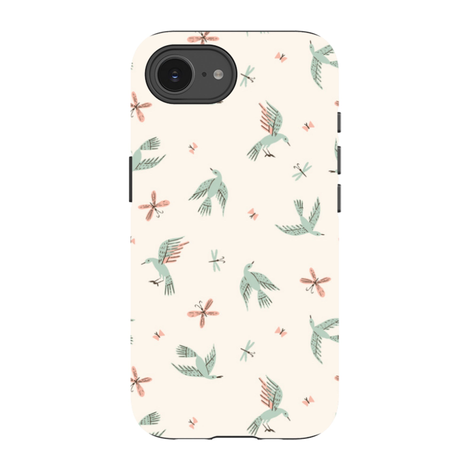 iPhone Tough Case - Birds And Butterflies Cream By Meghann Rader