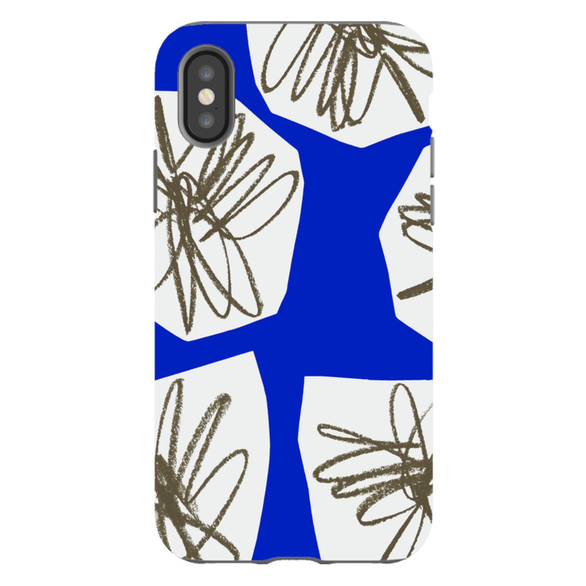 iPhone Tough Case - Blue Collage Flower By Kitty Joseph