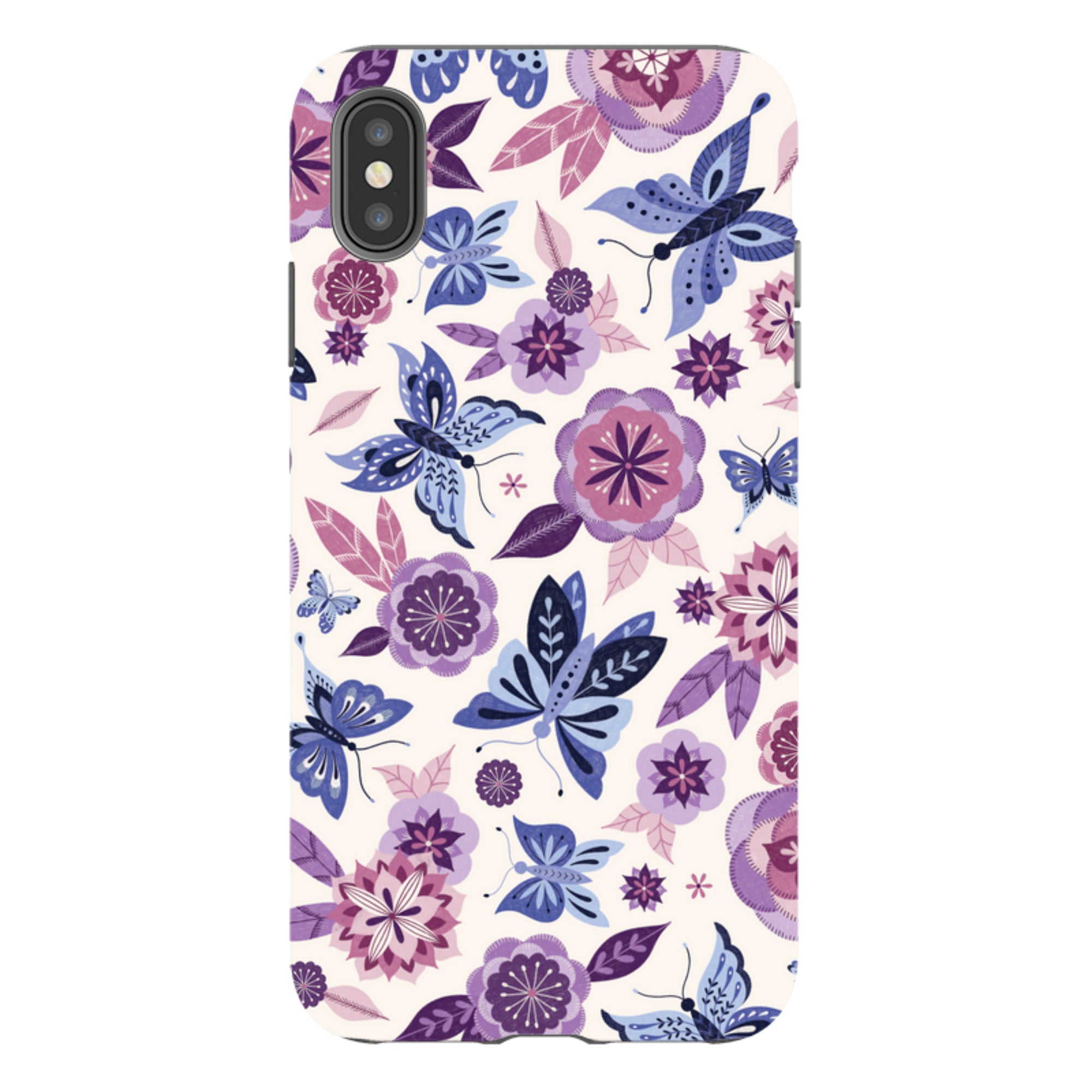 iPhone Tough Case - Butterfly Blooms Ivory By Jenny Zemanek