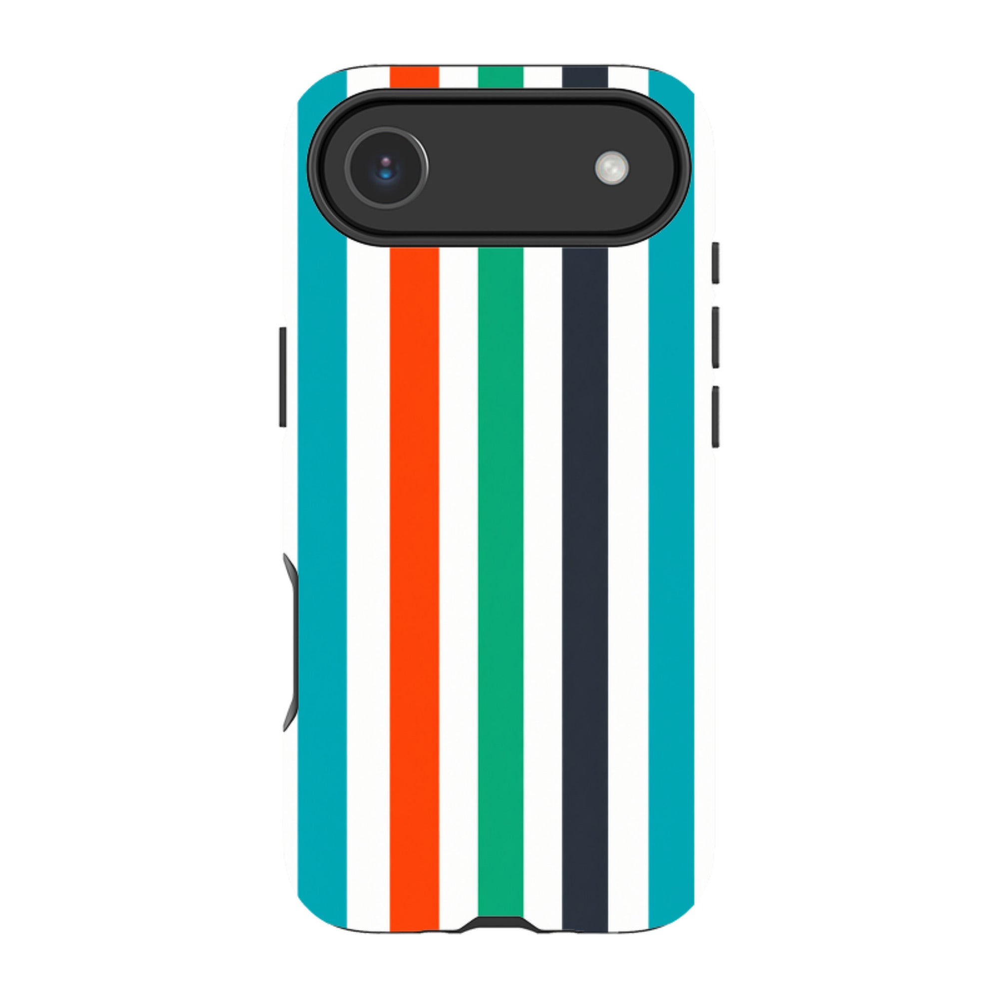 iPhone MagSafe Tough Case - Orange & Teal Stripe