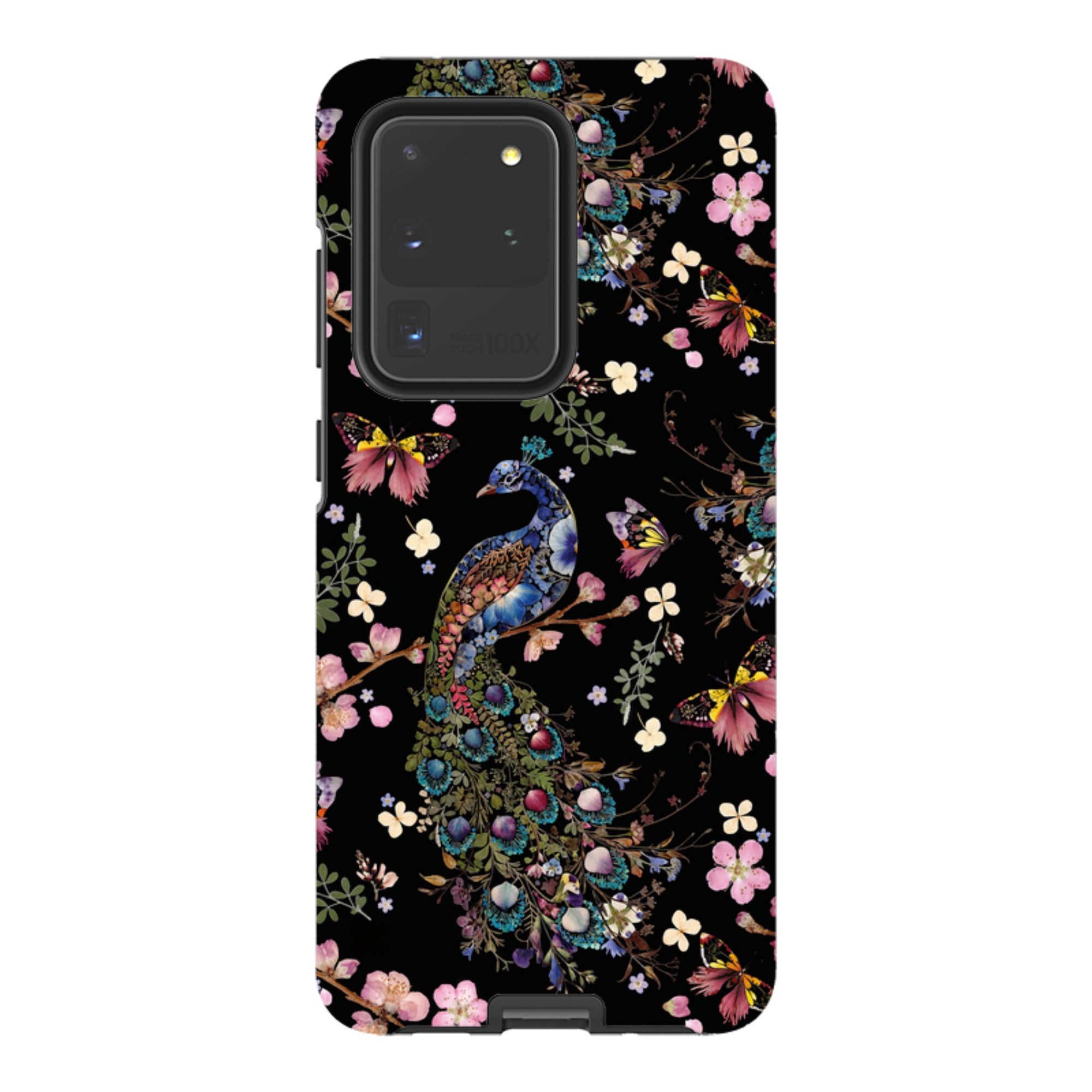 Samsung Tough Case - Peacock and Cherry Blossoms Dark By Helen Ahpornsiri