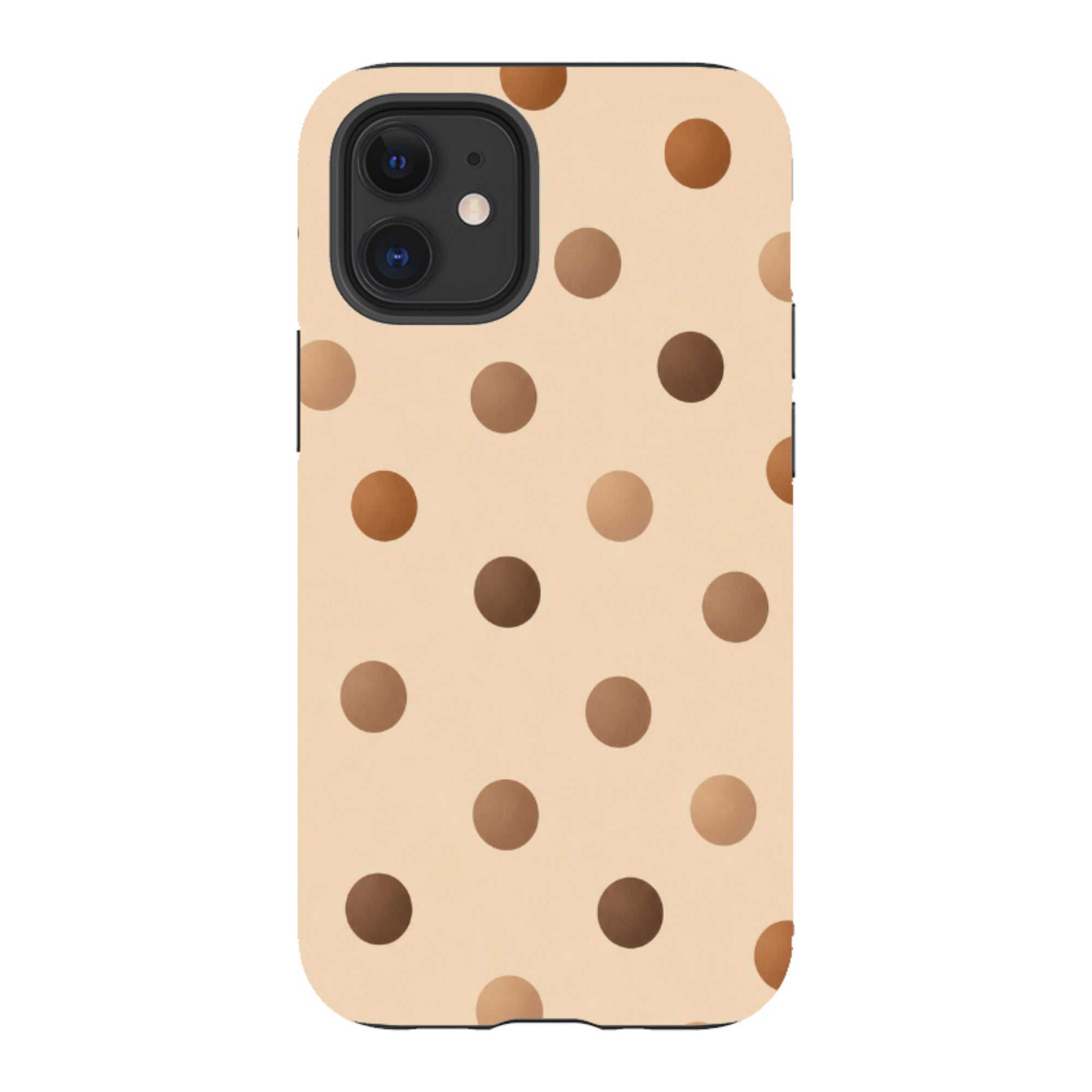 iPhone Tough Case - Brown Polka Dot