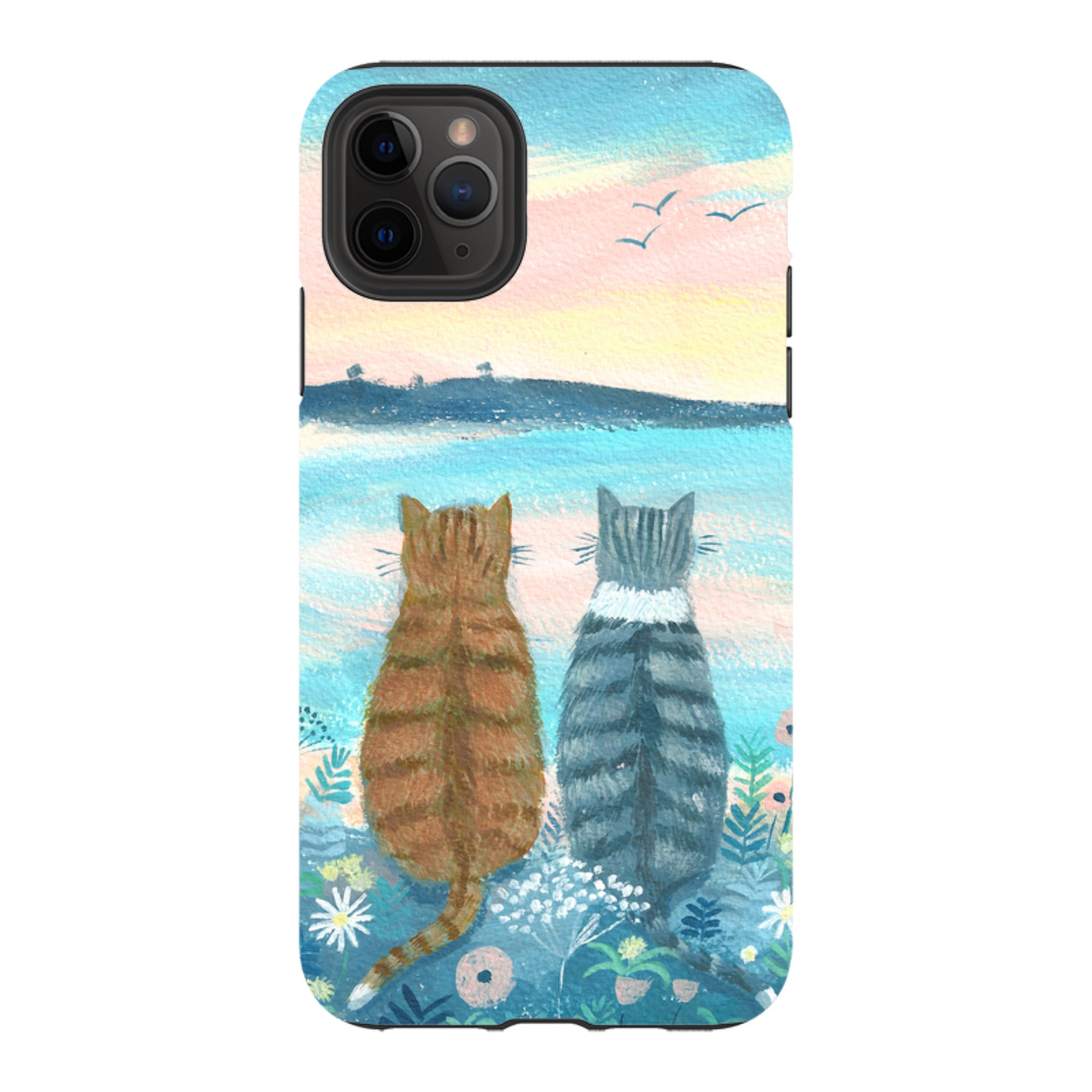 iPhone Tough Case - Sunset Cats 2 By Mary Stubberfield