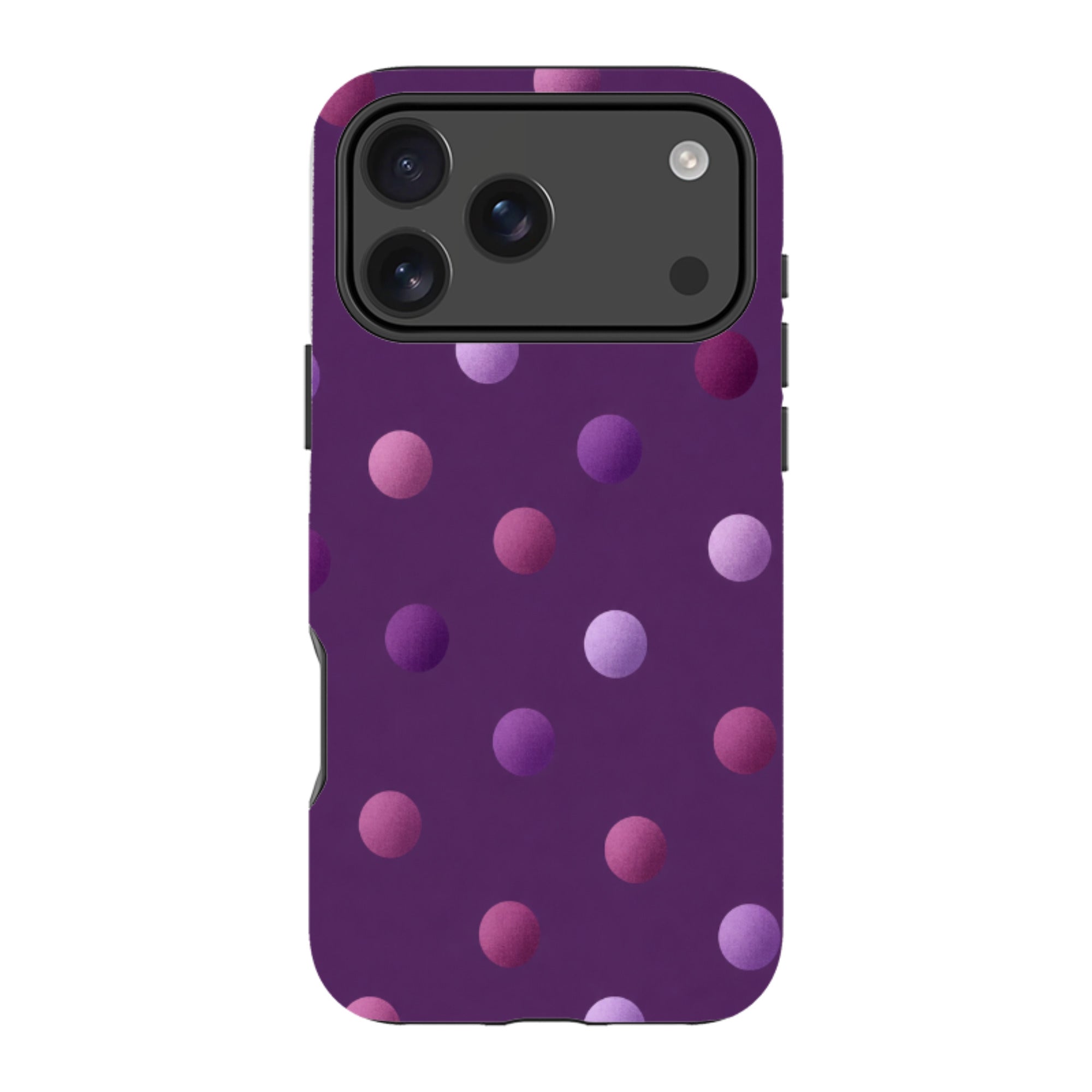 iPhone MagSafe Tough Case - Purple Polka Dot
