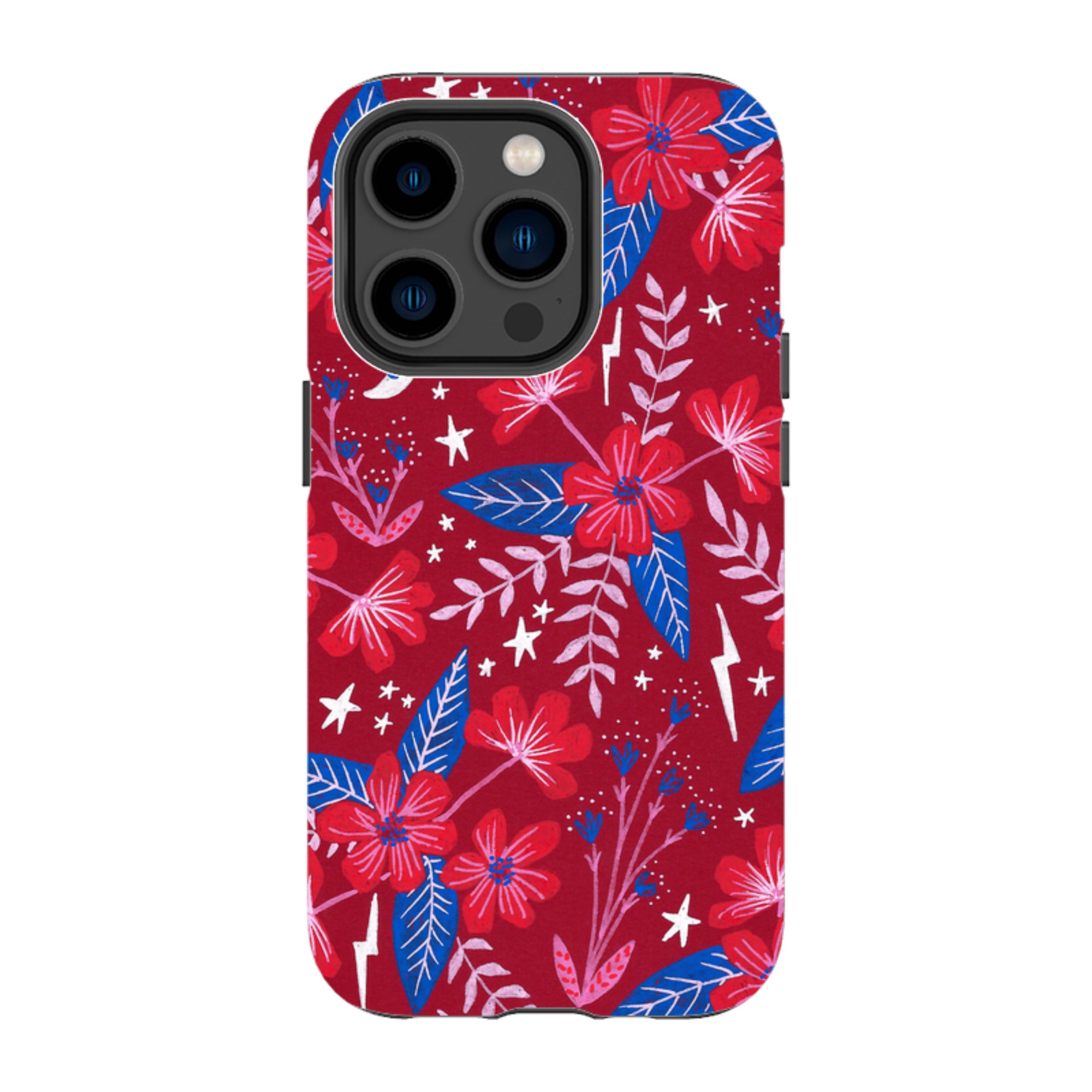 iPhone Tough Case - Red Moon Garden By Lee Foster Wilson
