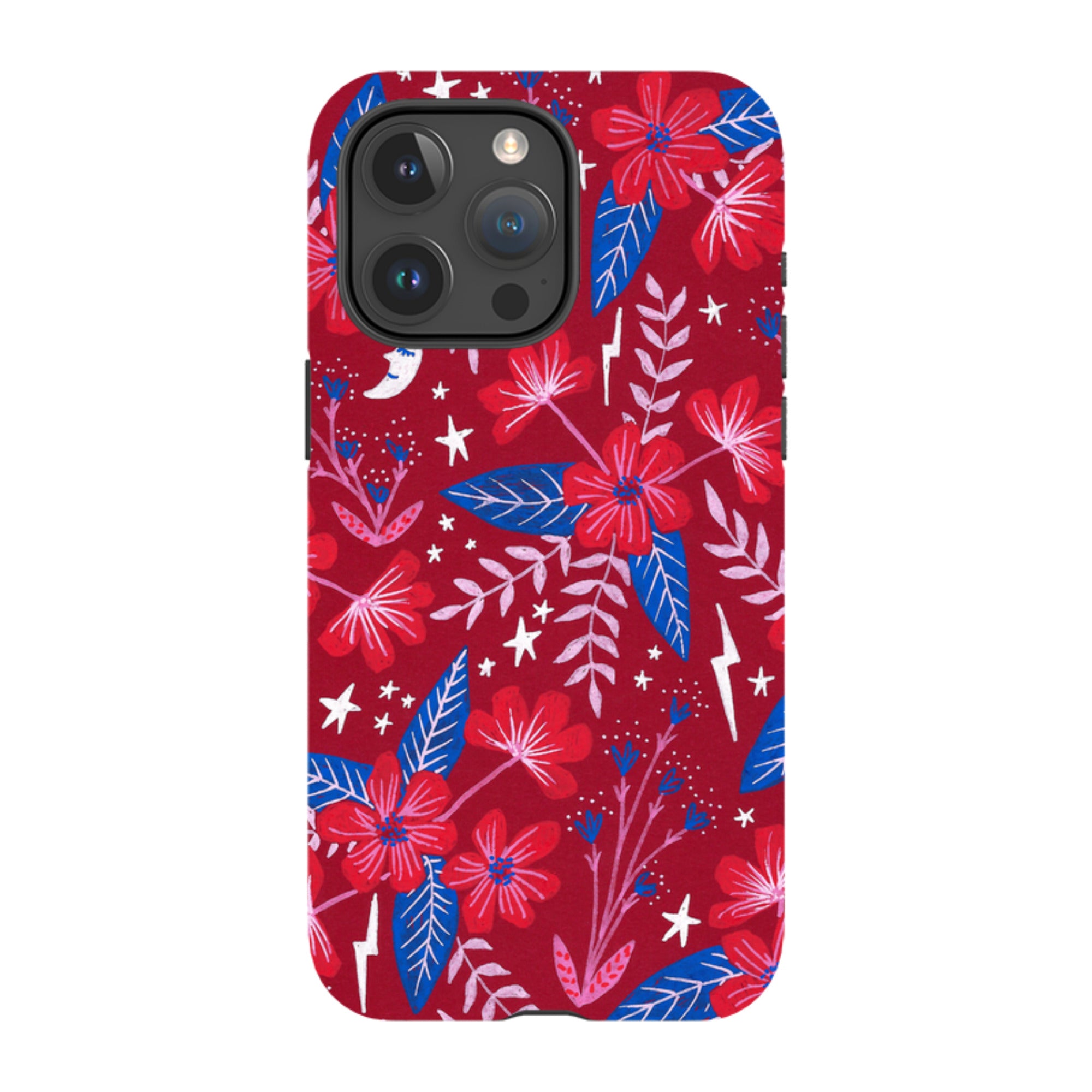 iPhone Tough Case - Red Moon Garden By Lee Foster Wilson
