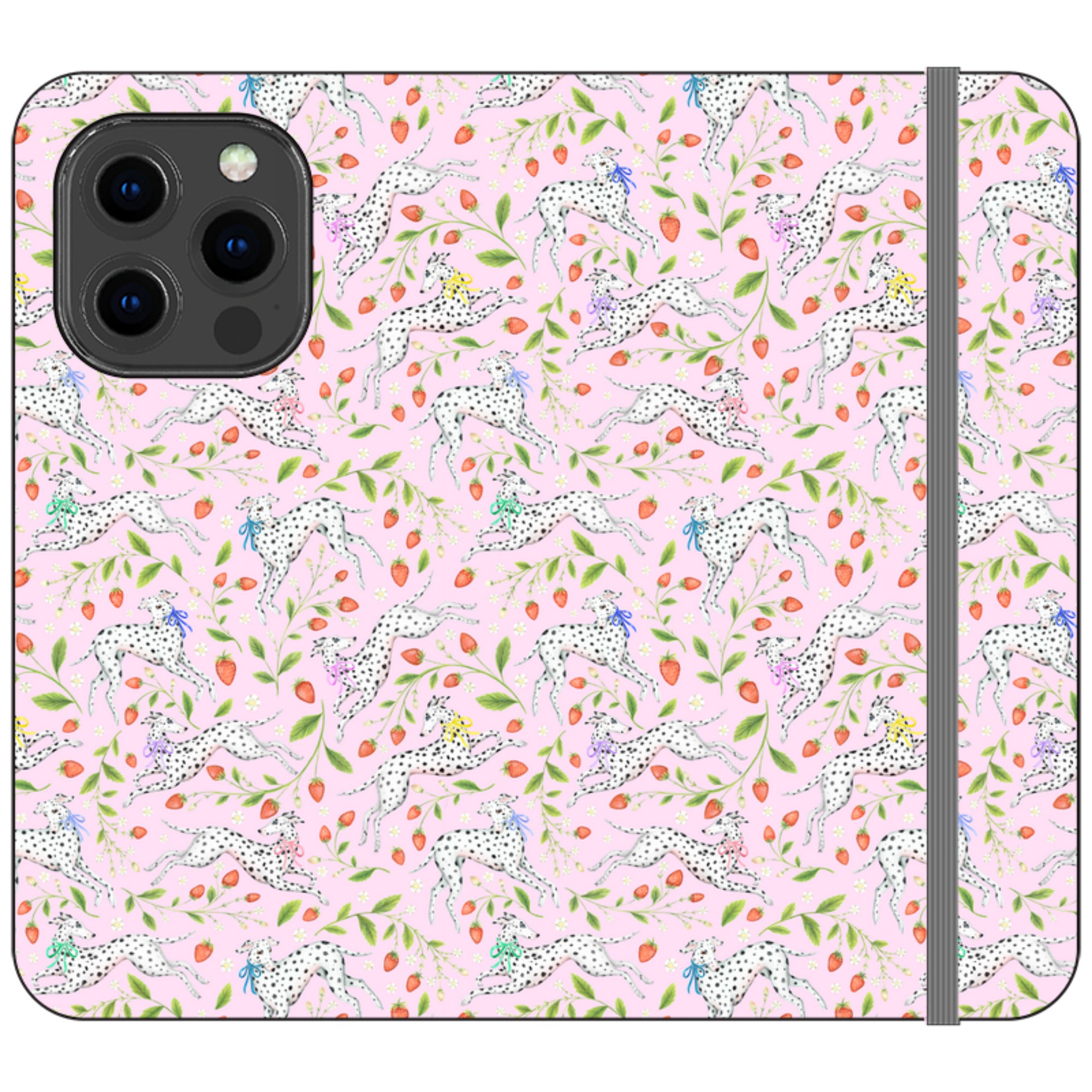 Spots and Strawbs Wallet Case By Catherine Rowe