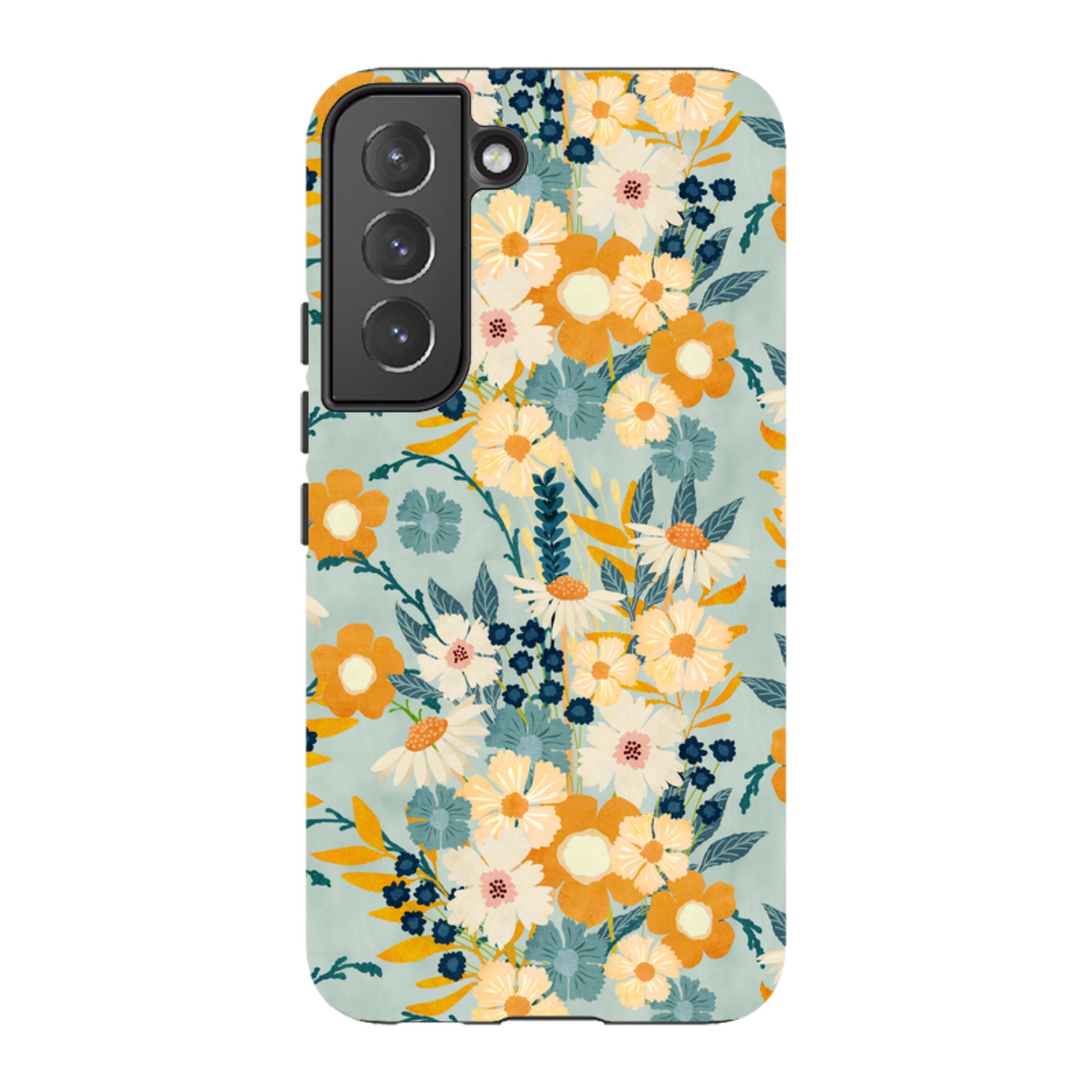 Samsung Tough Case - Yellow And Blue Floral By Katherine Quinn
