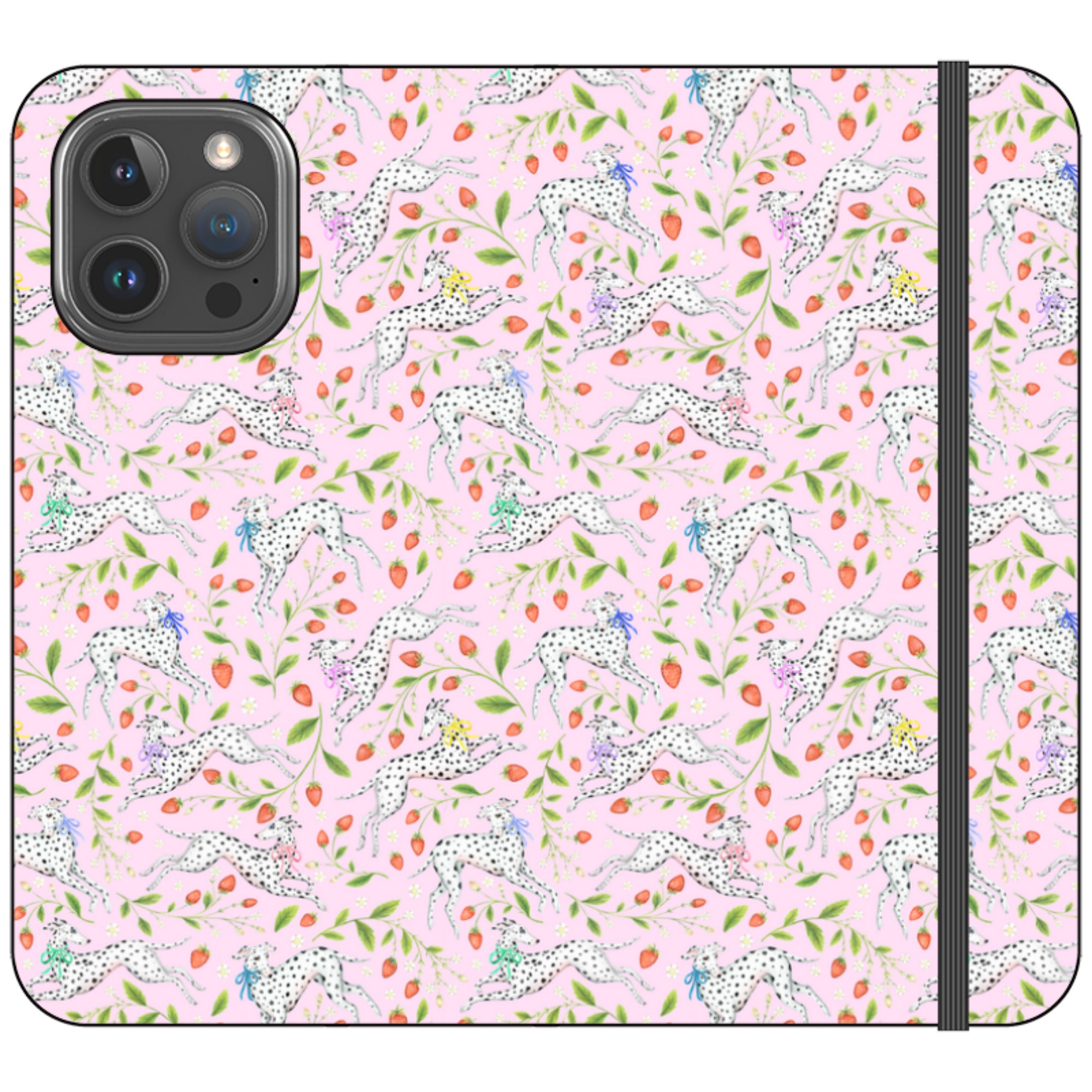 Spots and Strawbs Wallet Case By Catherine Rowe