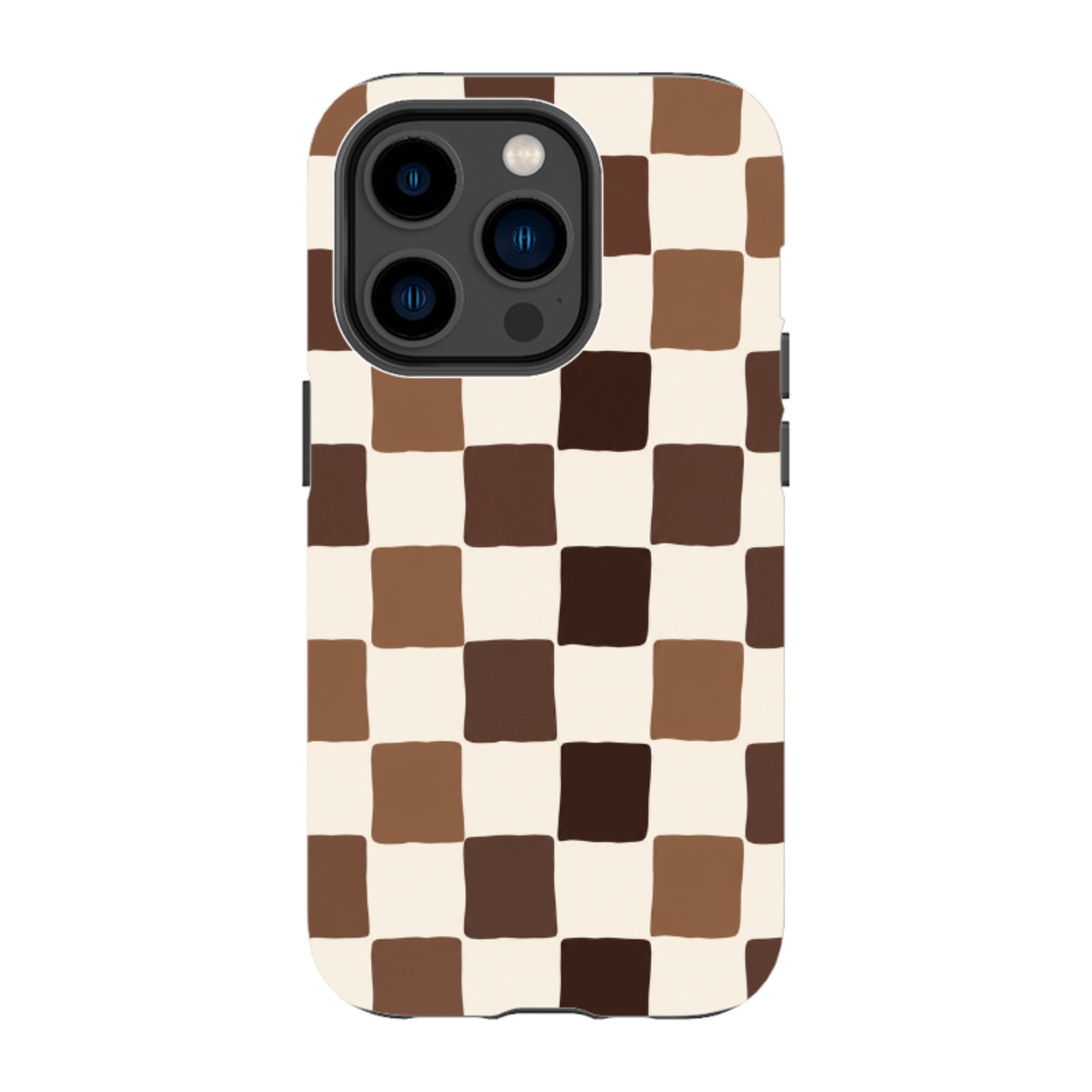 iPhone Tough Case - Brown Checkerboard