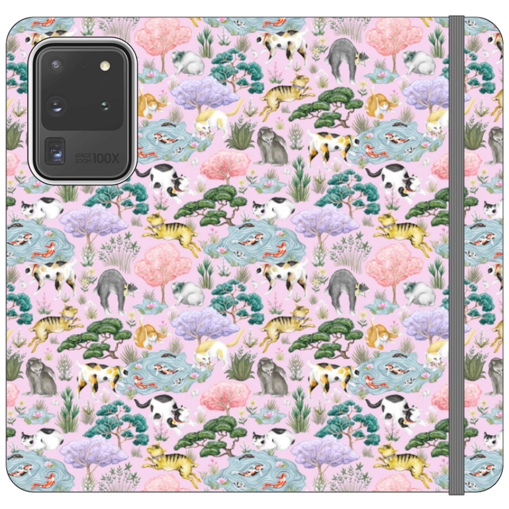 Cat Garden Wallet Case By Catherine Rowe