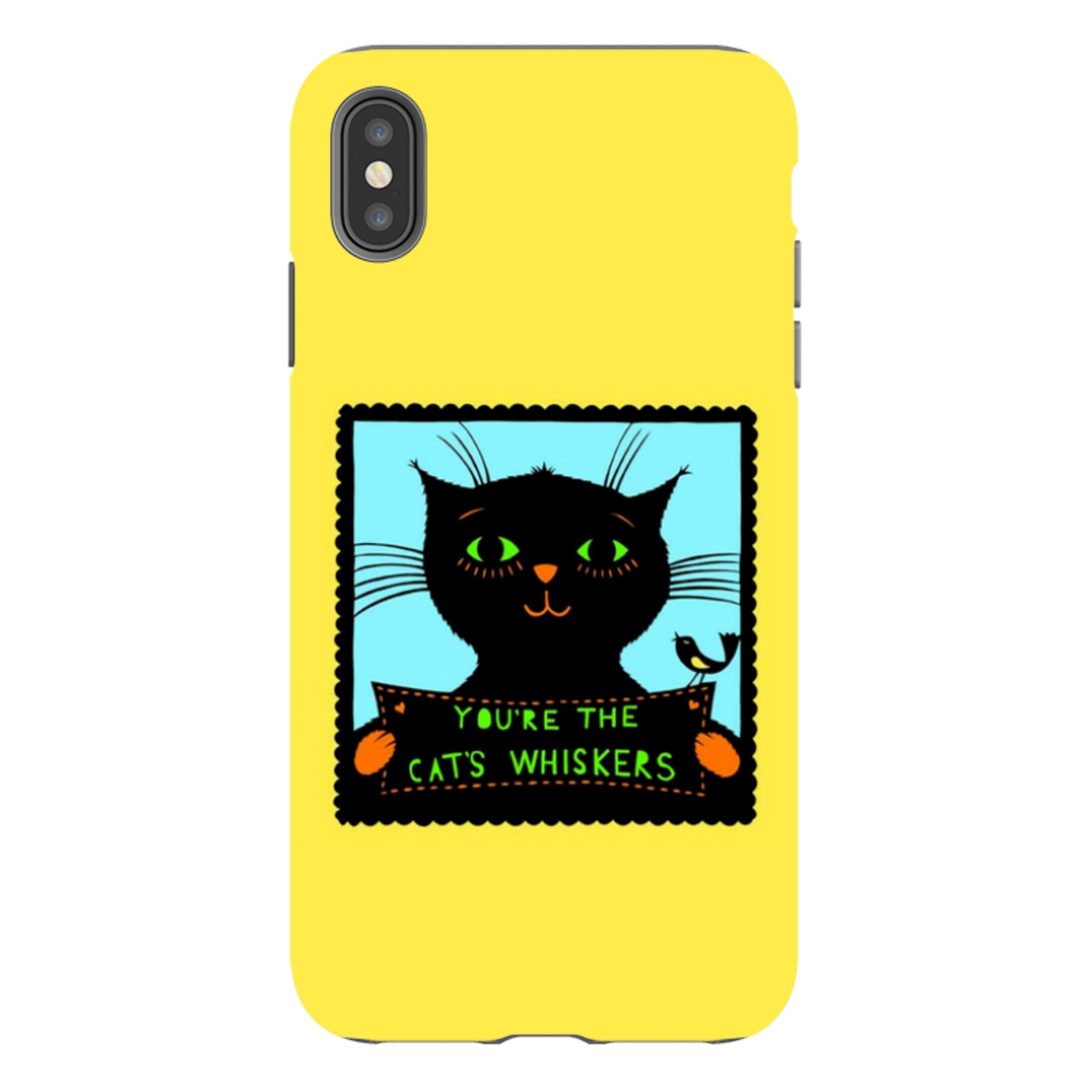iPhone Tough Case - Cats Whiskers Yellow By Suzy Taylor