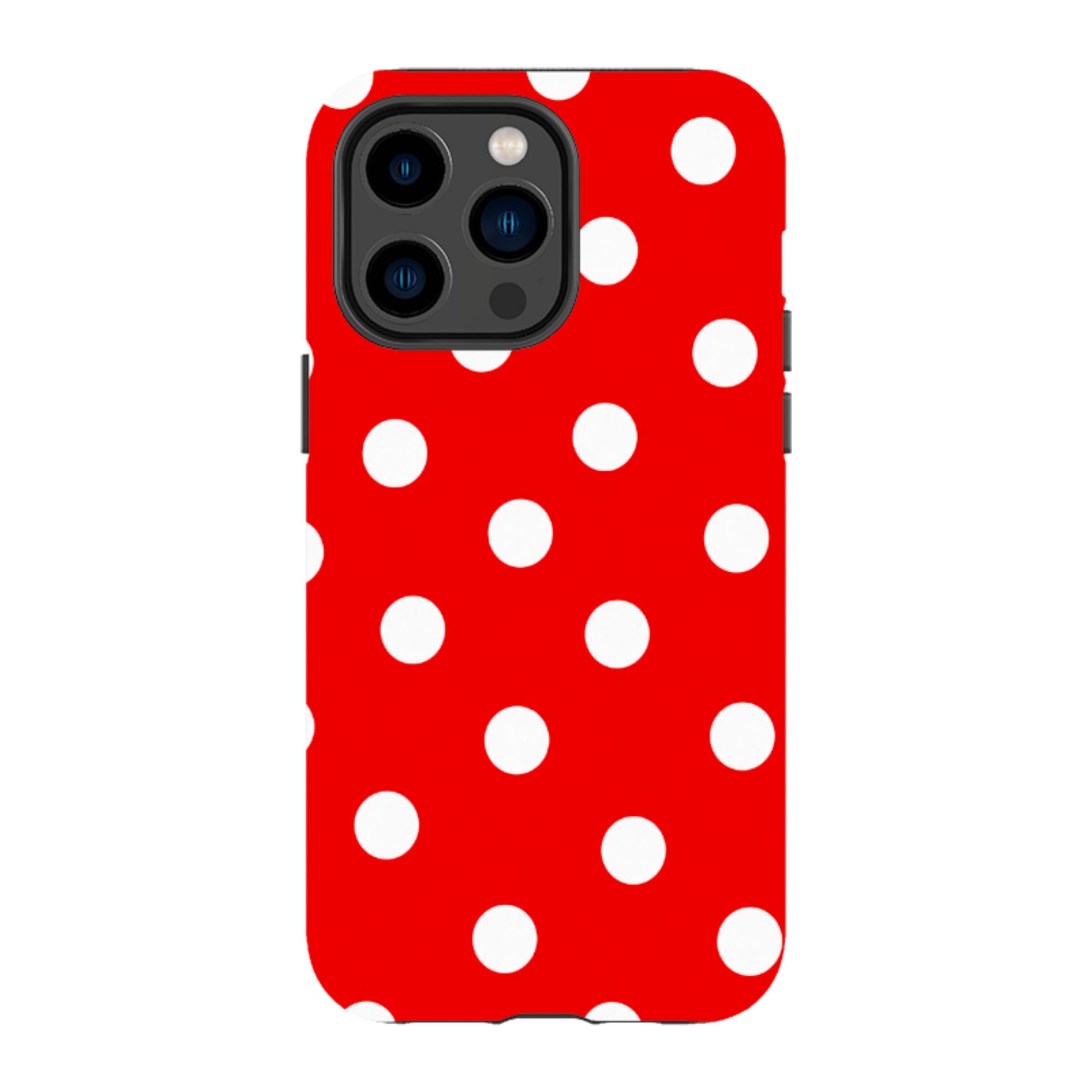 iPhone Tough Case - Red & White Polka Dot