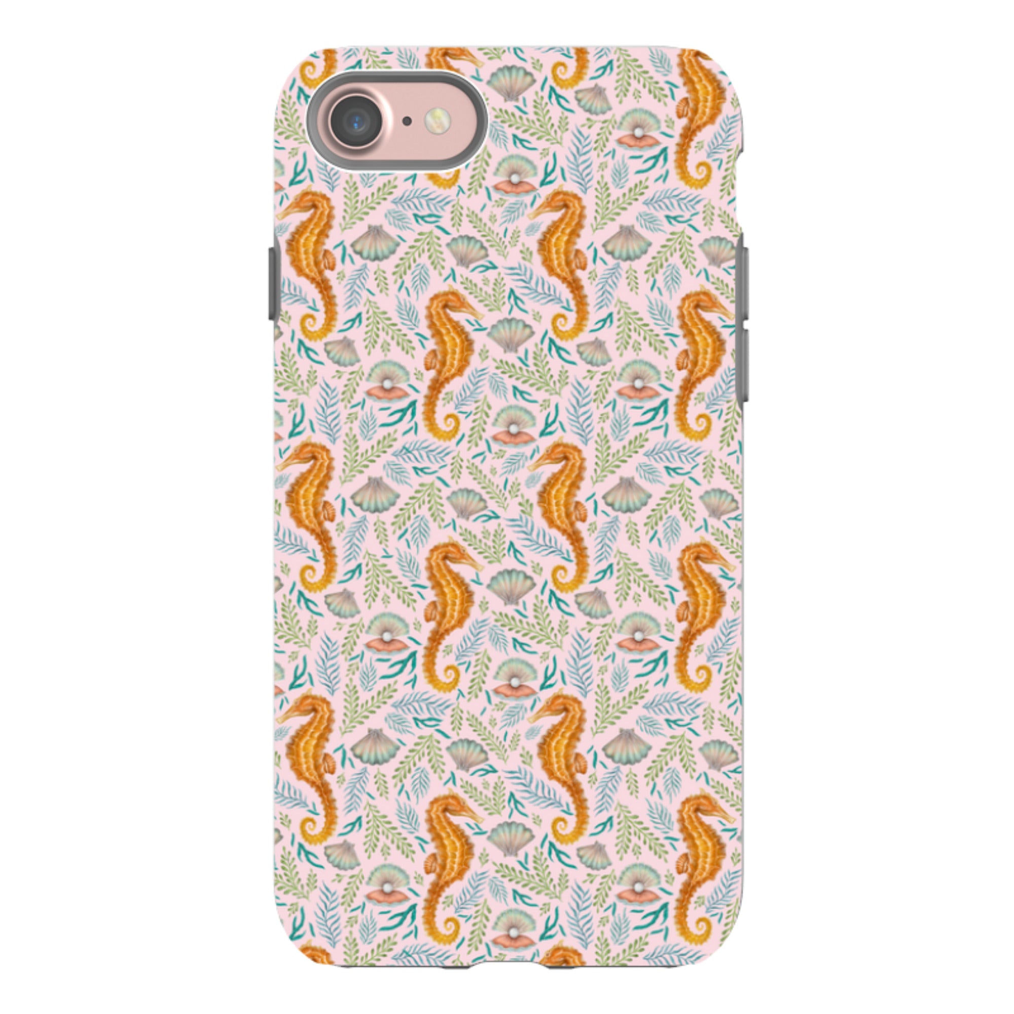 iPhone Tough Case - Seahorse Pink By Catherine Rowe