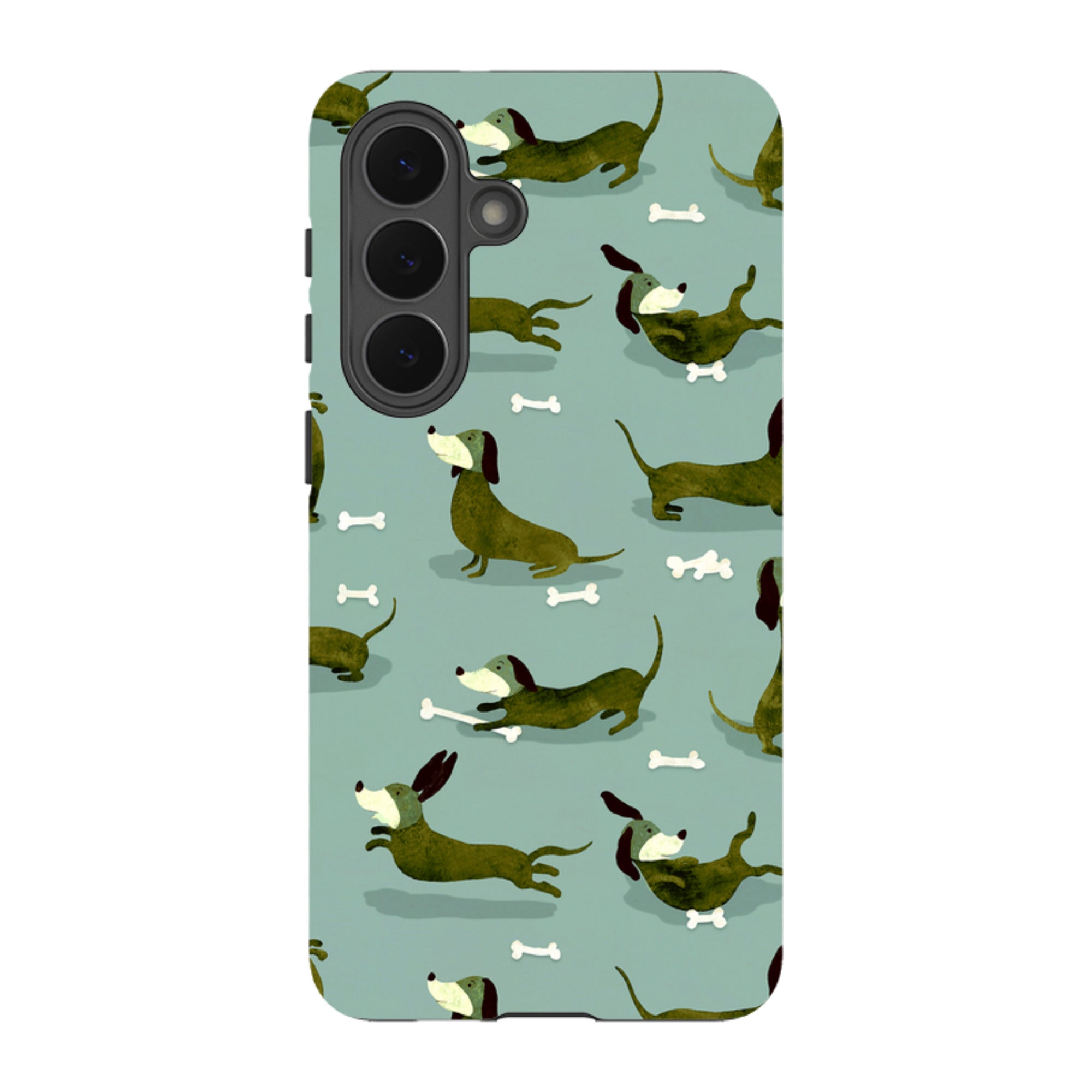 Samsung Tough Case - Dash Dogs Green By Katherine Quinn