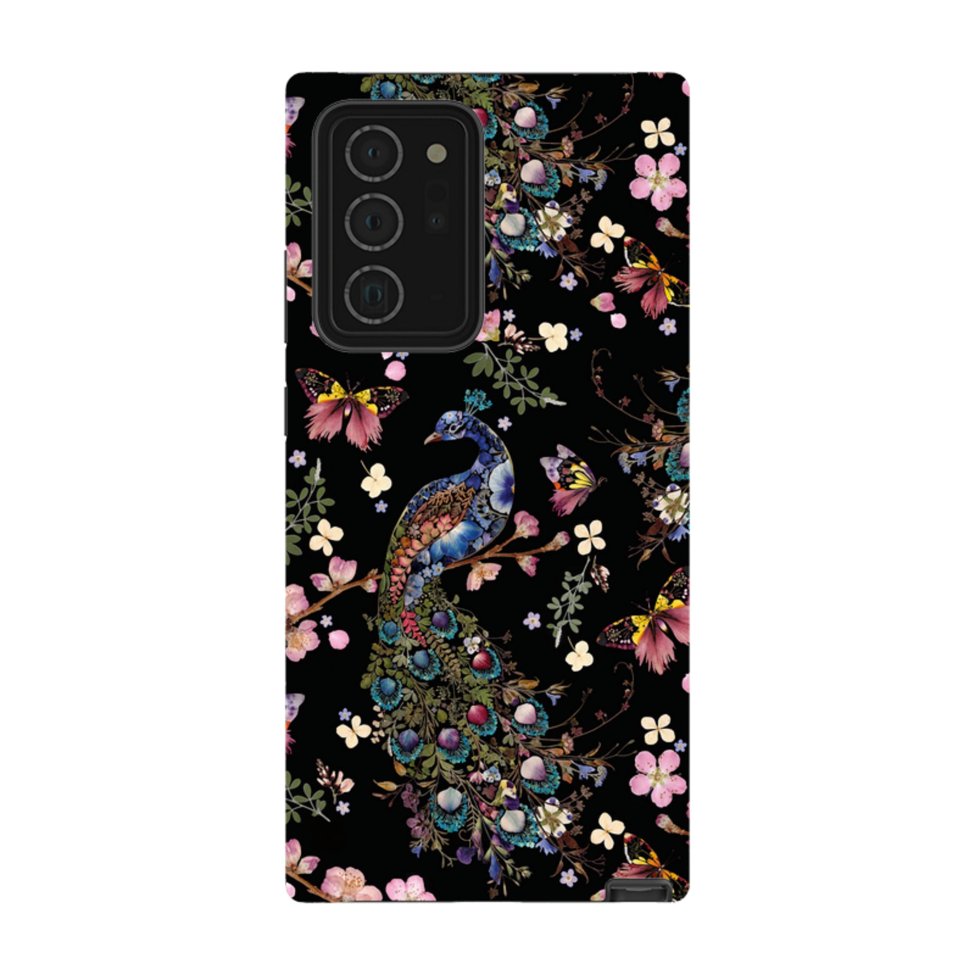Samsung Tough Case - Peacock and Cherry Blossoms Dark By Helen Ahpornsiri
