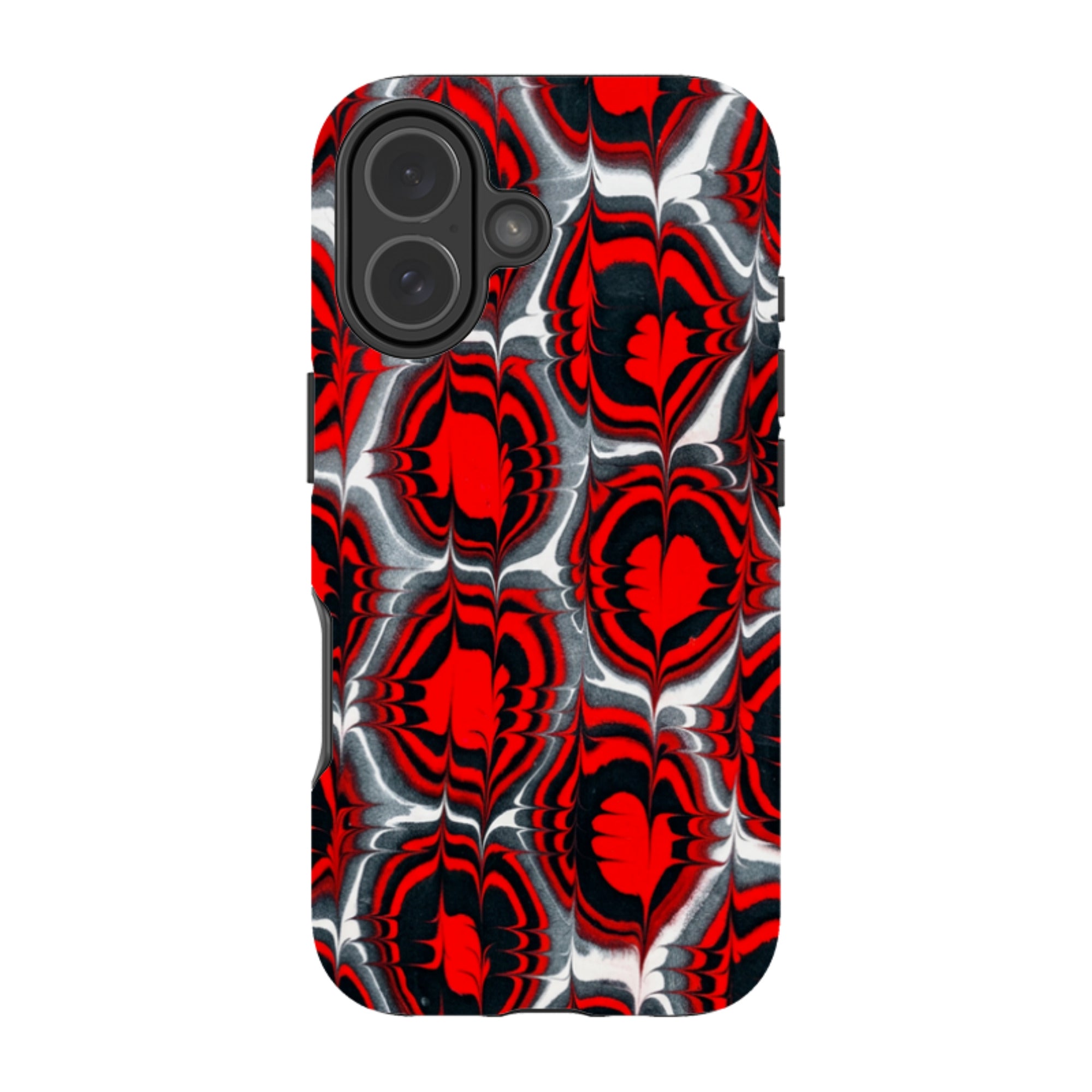 iPhone Tough Case - Red & Black Marble