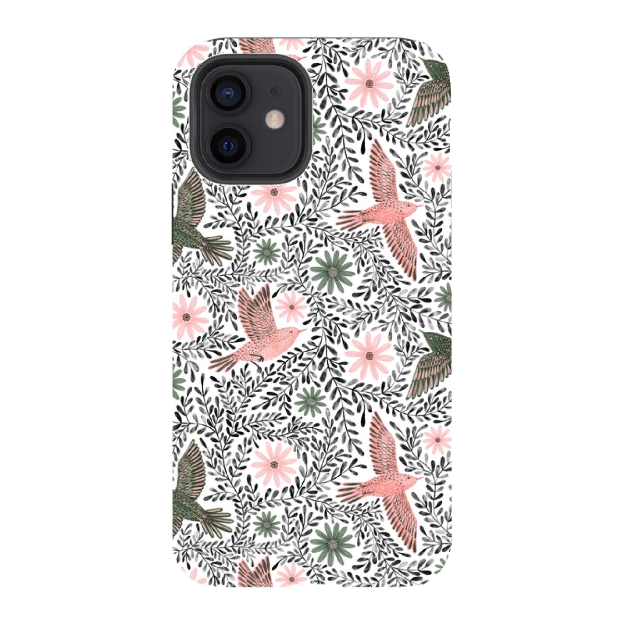 iPhone Tough Case - Bird Pattern Black By Lee Foster Wilson