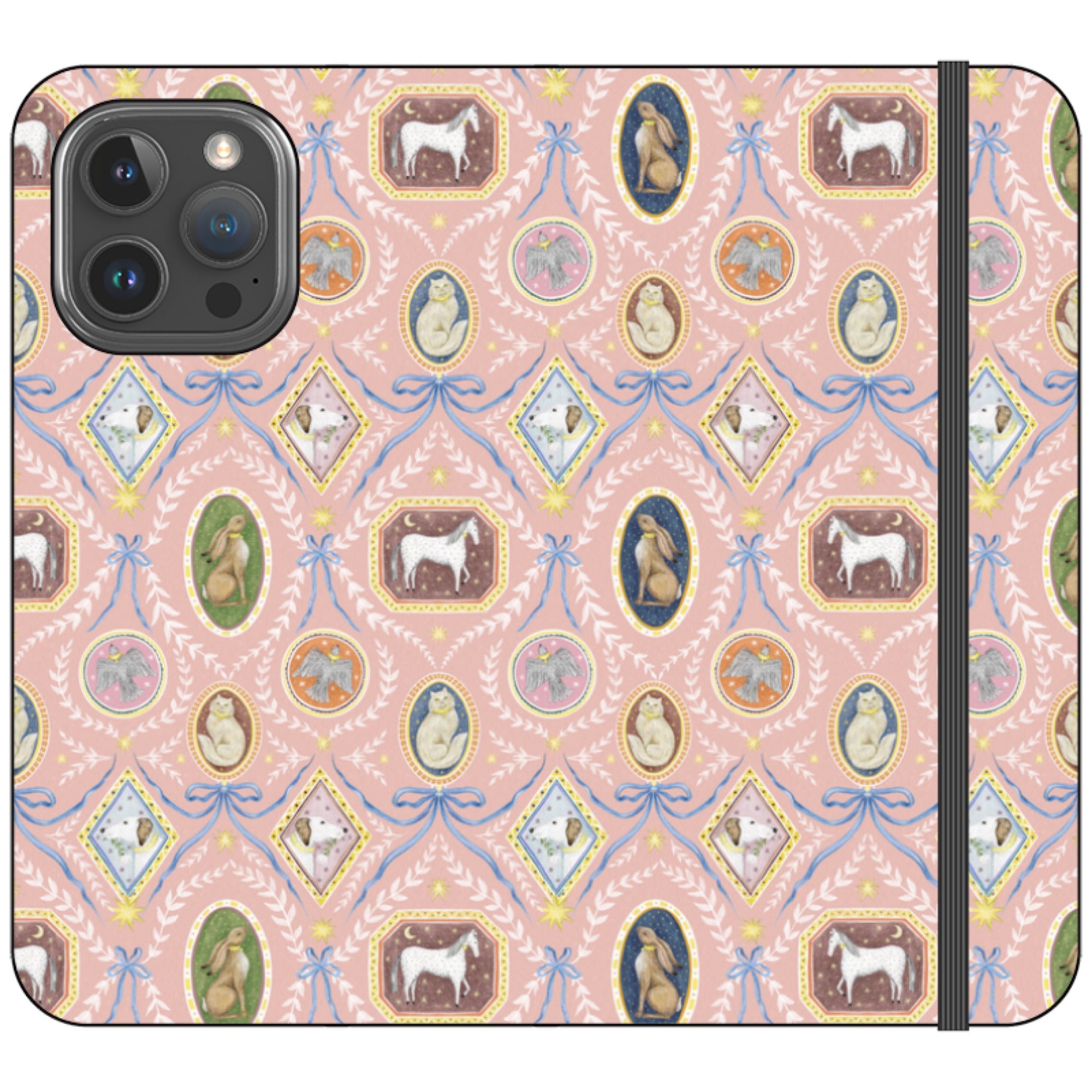 Charleston Peach Pink Wallet Case By Catherine Rowe