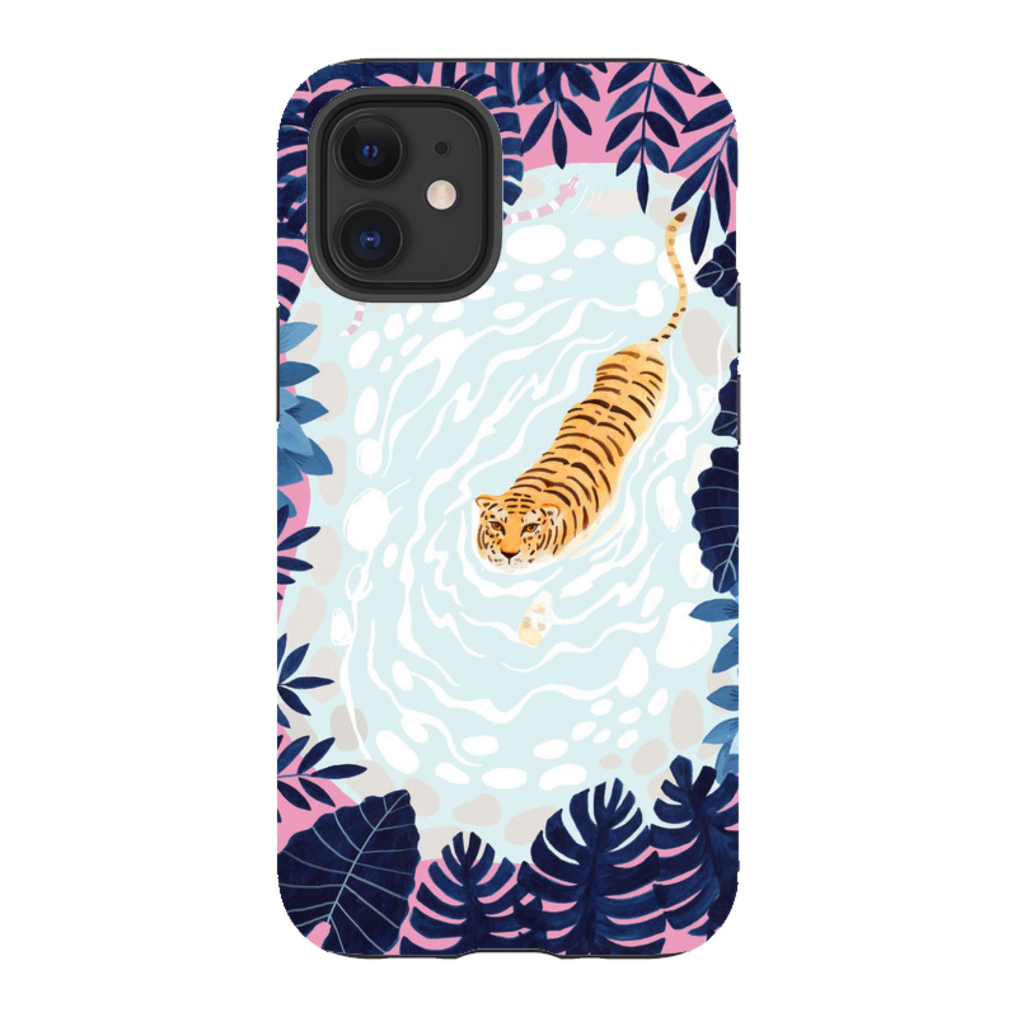 iPhone Tough Case - Swimming Tiger By Bex Parkin