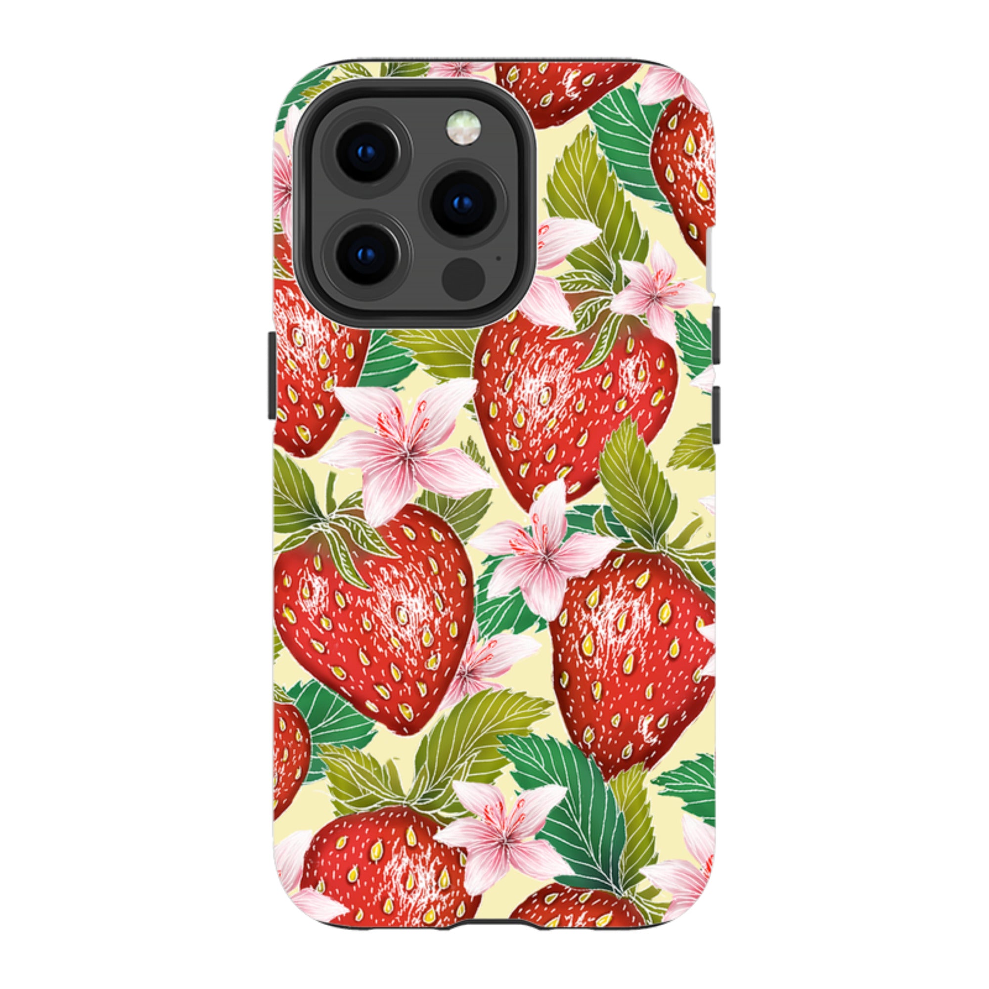 iPhone MagSafe Tough Case -  Yellow Strawberries By Catherine Rowe