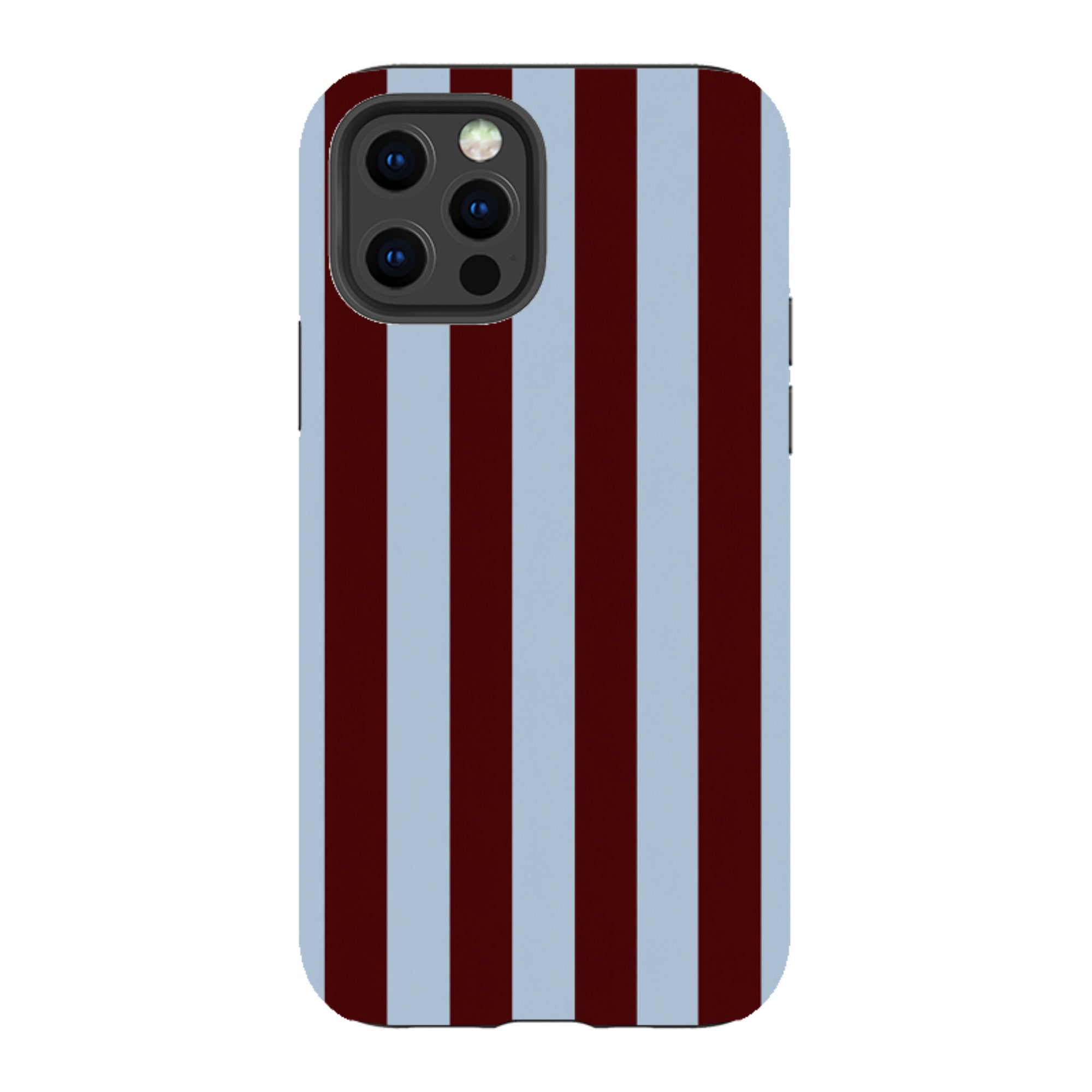 iPhone Tough Case - Claret & Sky Blue Stripe