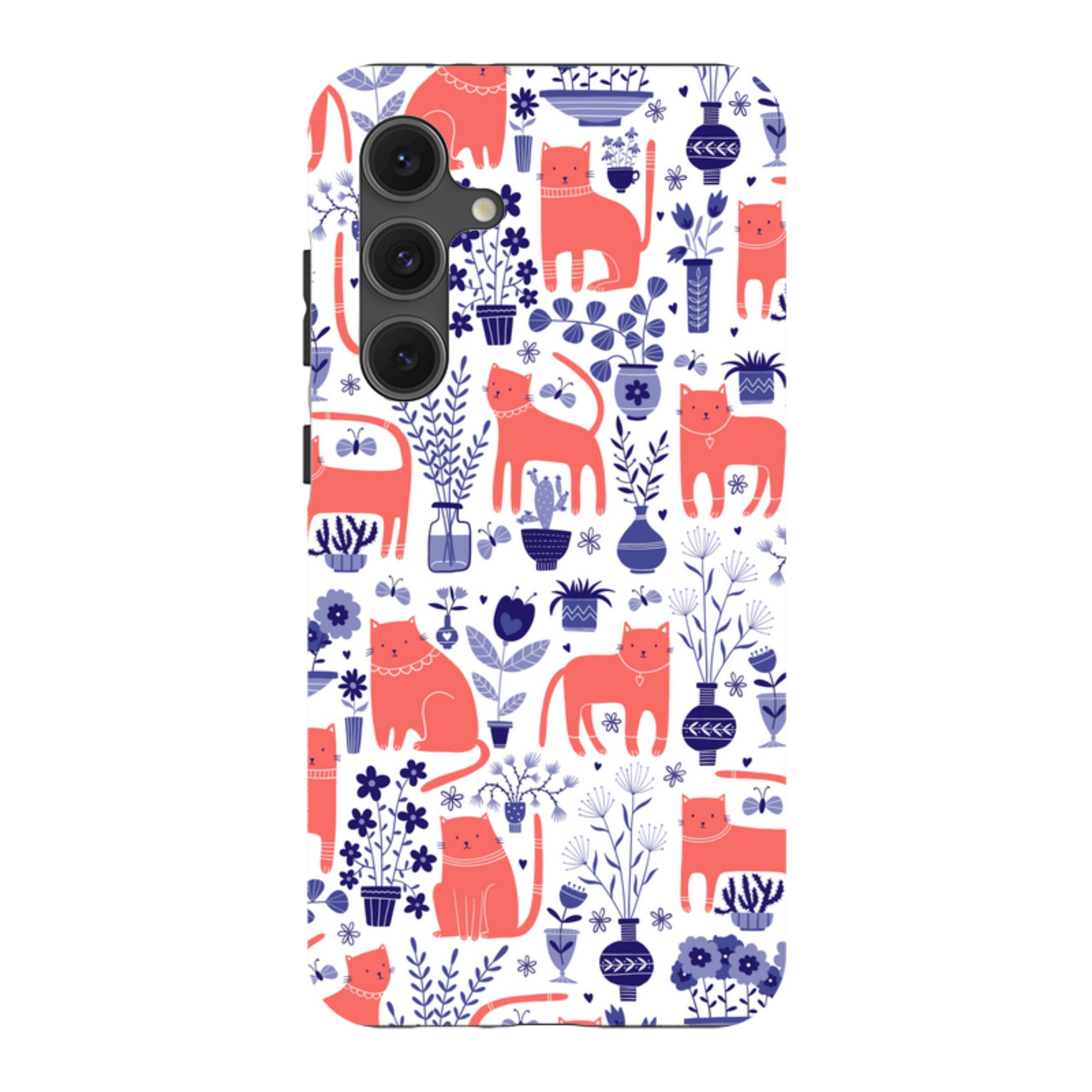 Samsung Tough Case - Coral Cats By Suzy Taylor