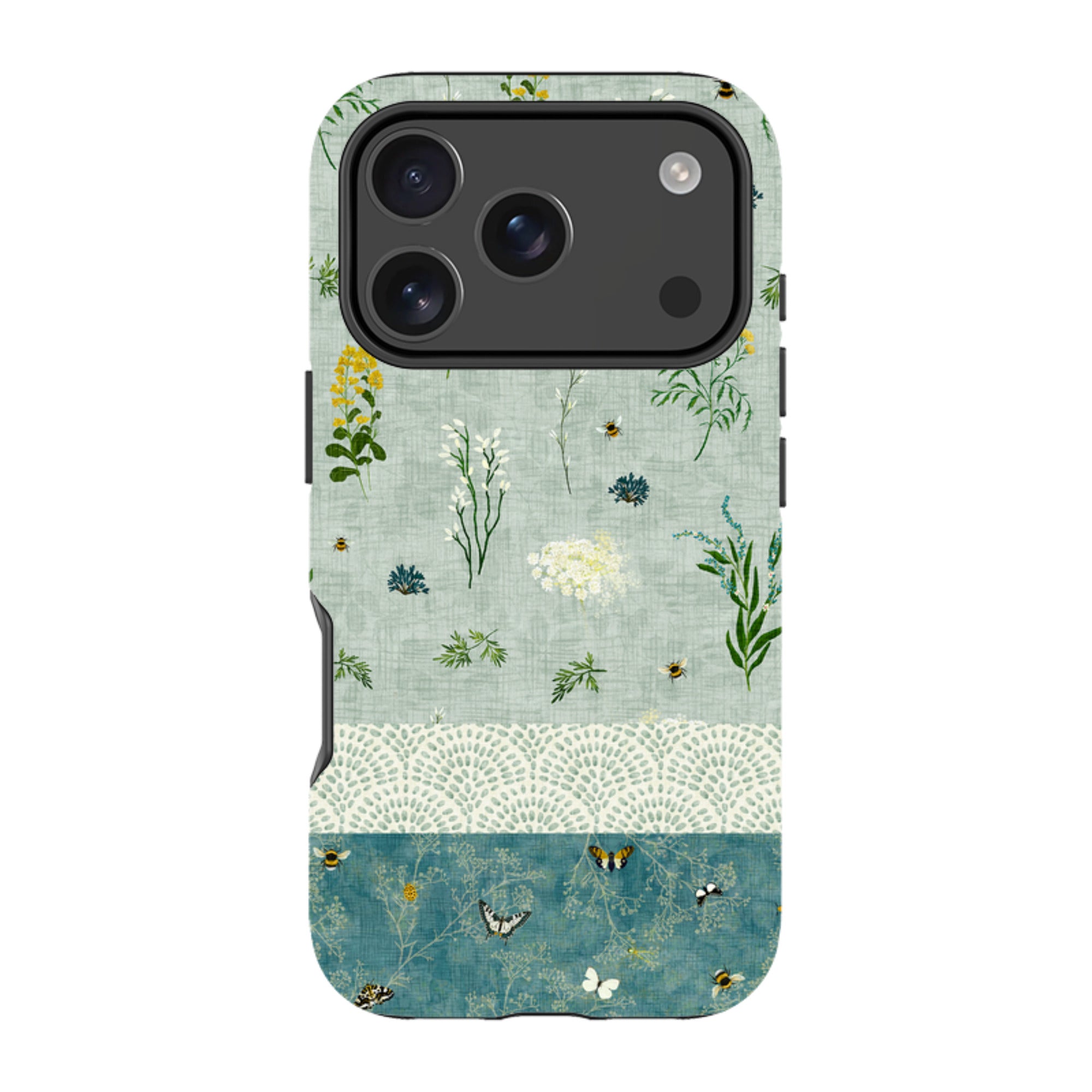 iPhone Tough Case - Song Bird Florals and Bees 2 By Katherine Quinn