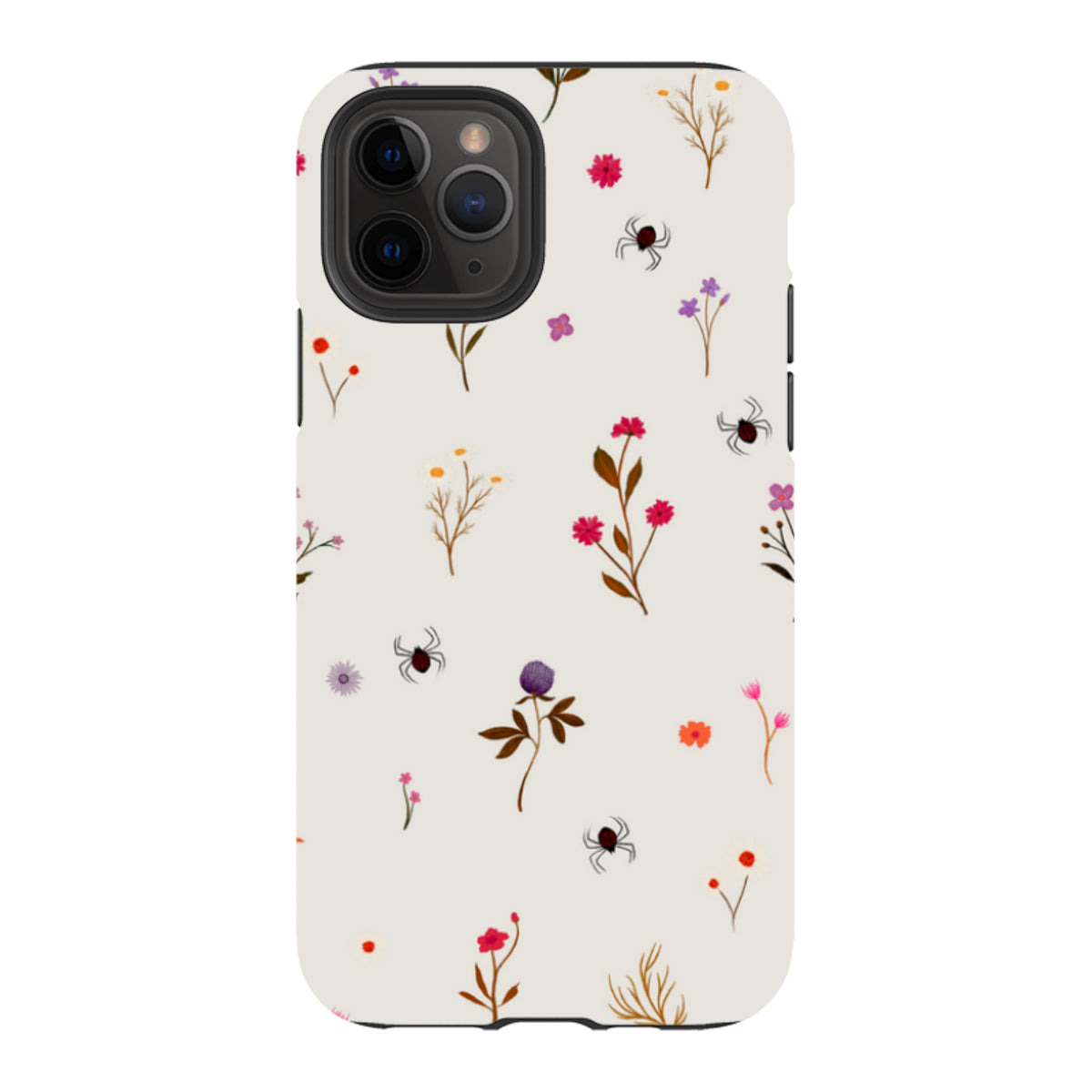 iPhone Tough Case - Florals and Spiders - Stone By Katherine Quinn