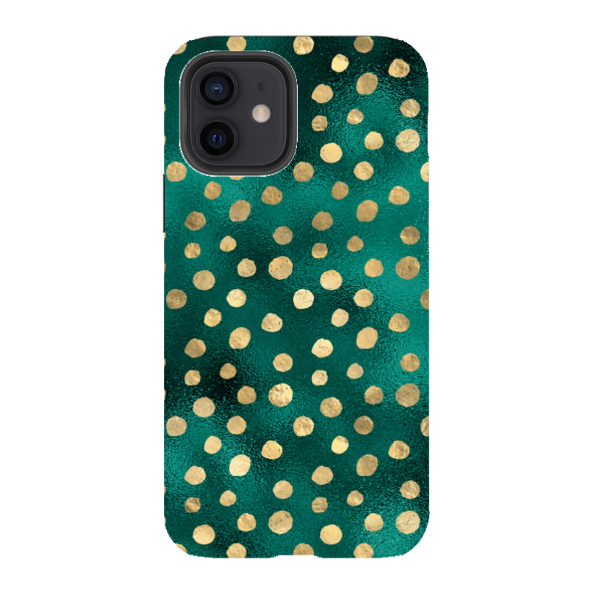 iPhone Tough Case - Forest and Gold Dots