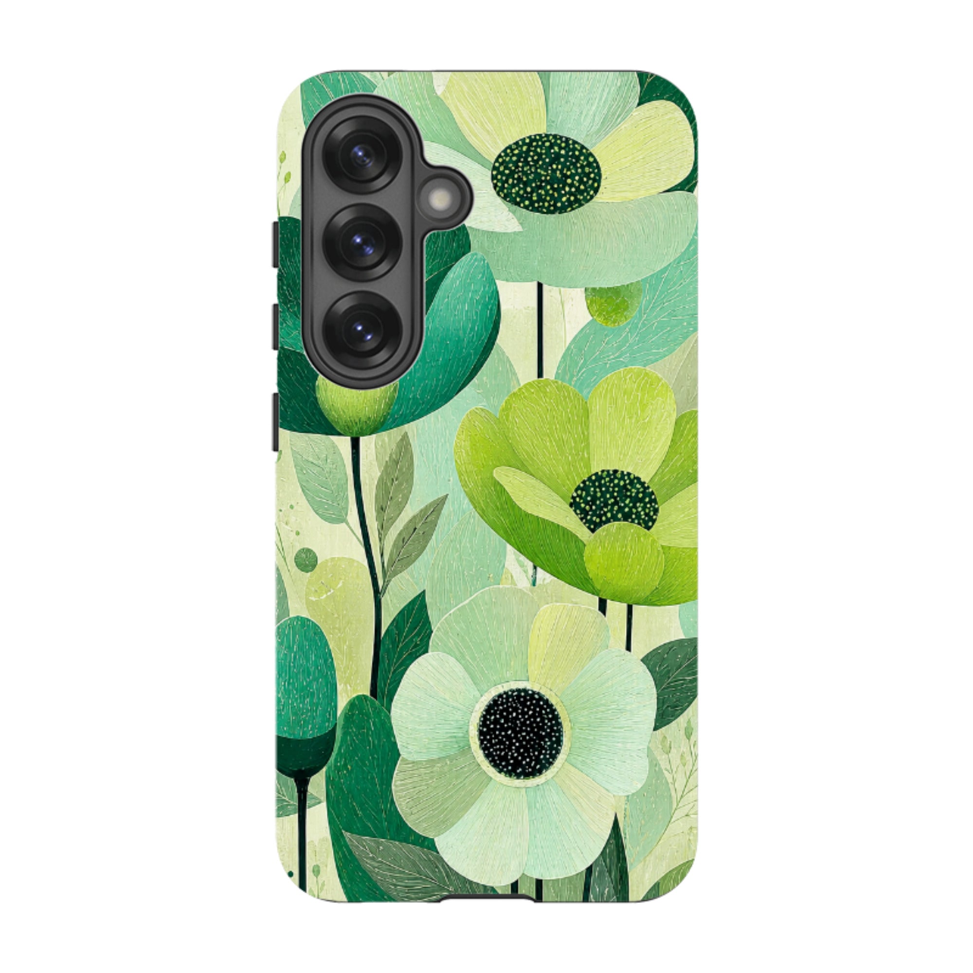 Samsung Tough Case - Mint Woodgrain Floral