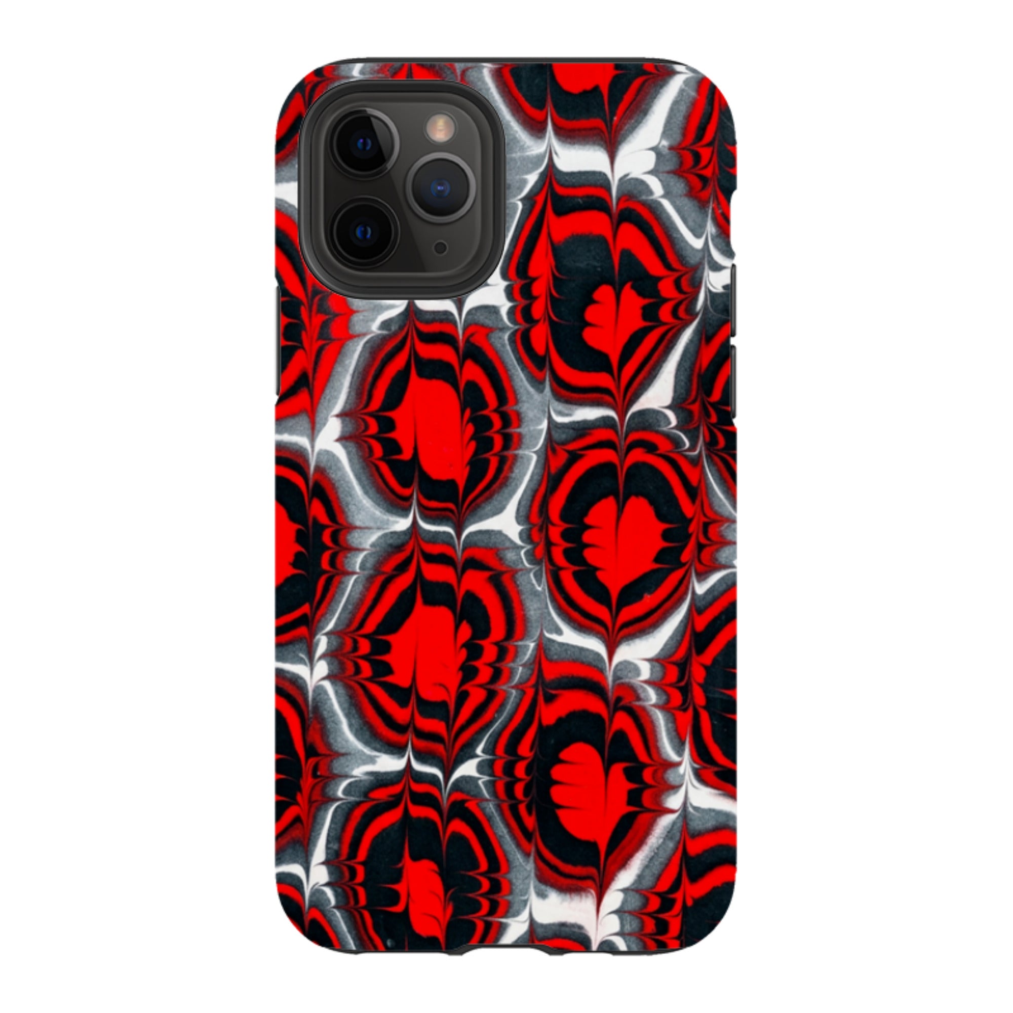 iPhone Tough Case - Red & Black Marble