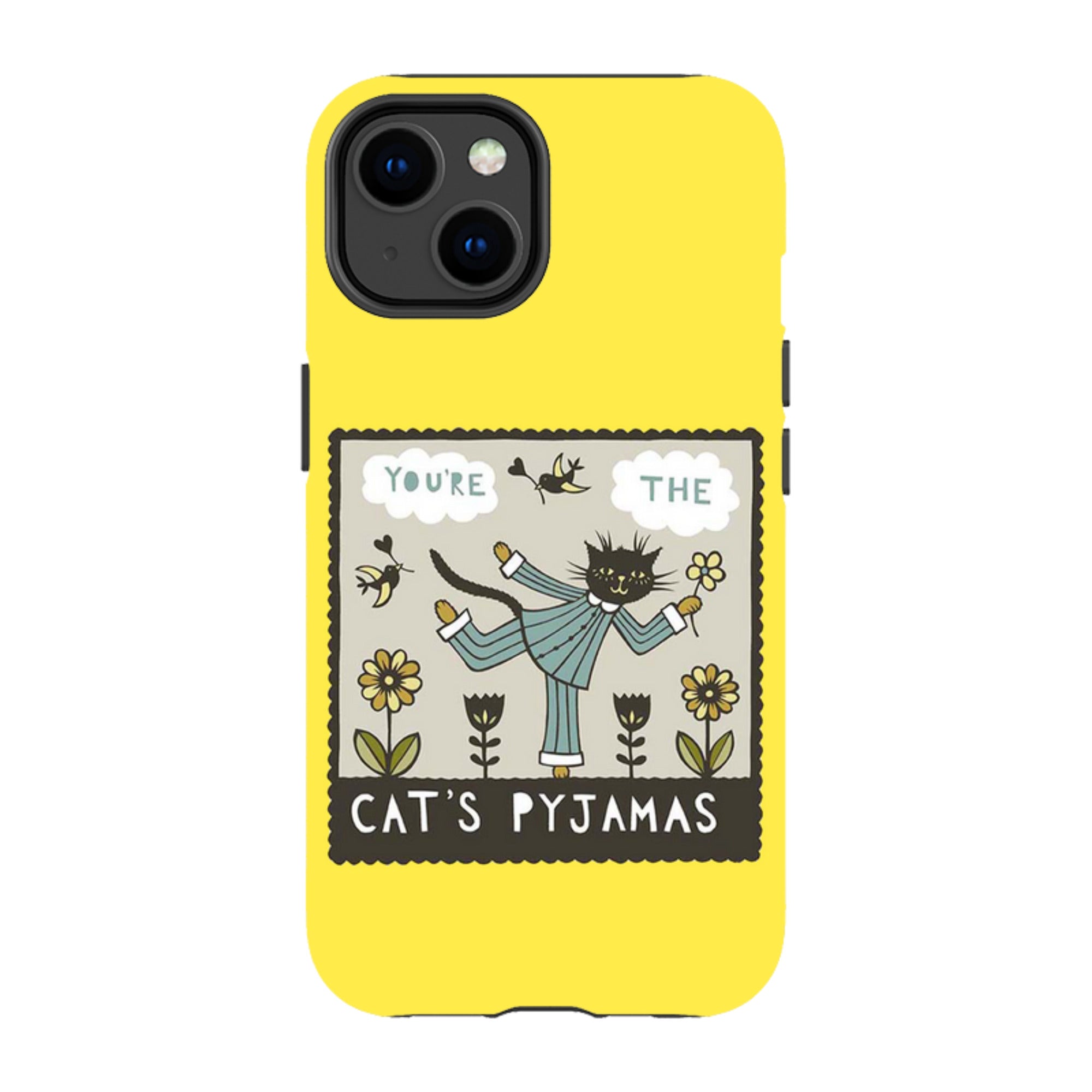 iPhone Tough Case - Cats Pyjamas Yellow By Suzy Taylor