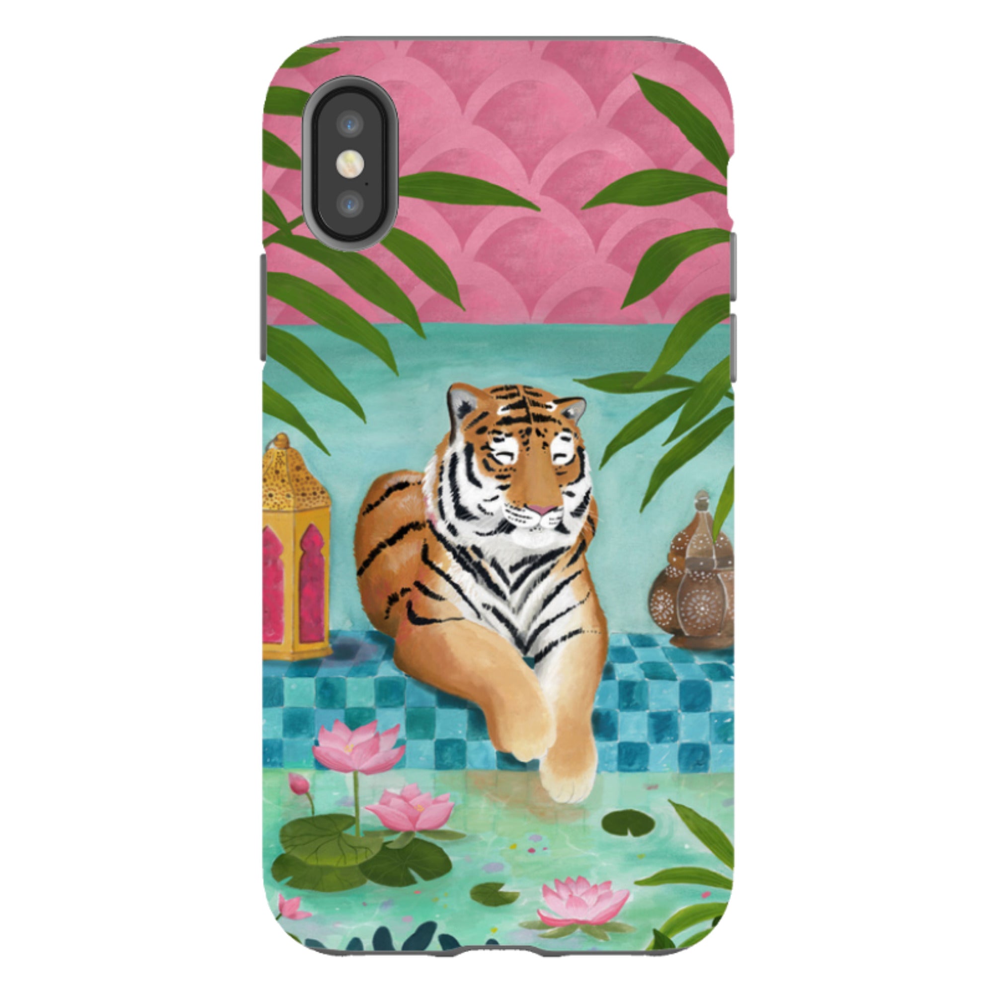 iPhone Tough Case - Lotus Tiger By Bex Parkin