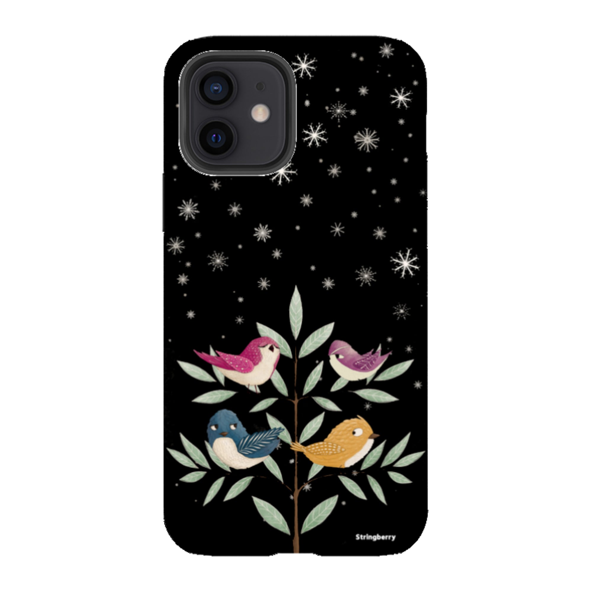 iPhone Tough Case - Garden Birds Black By Maja Lindberg