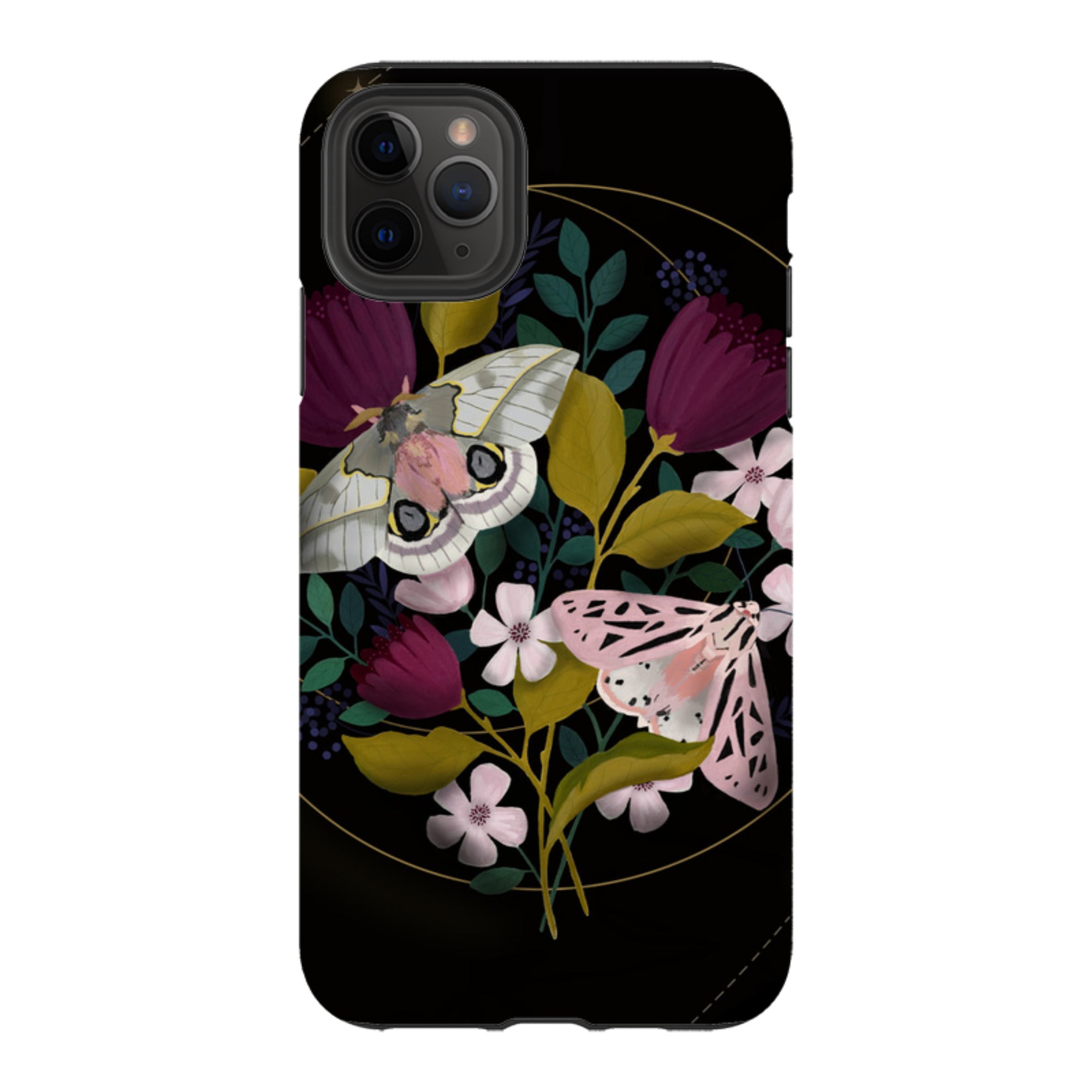 iPhone Tough Case - Moon Moths By Bex Parkin