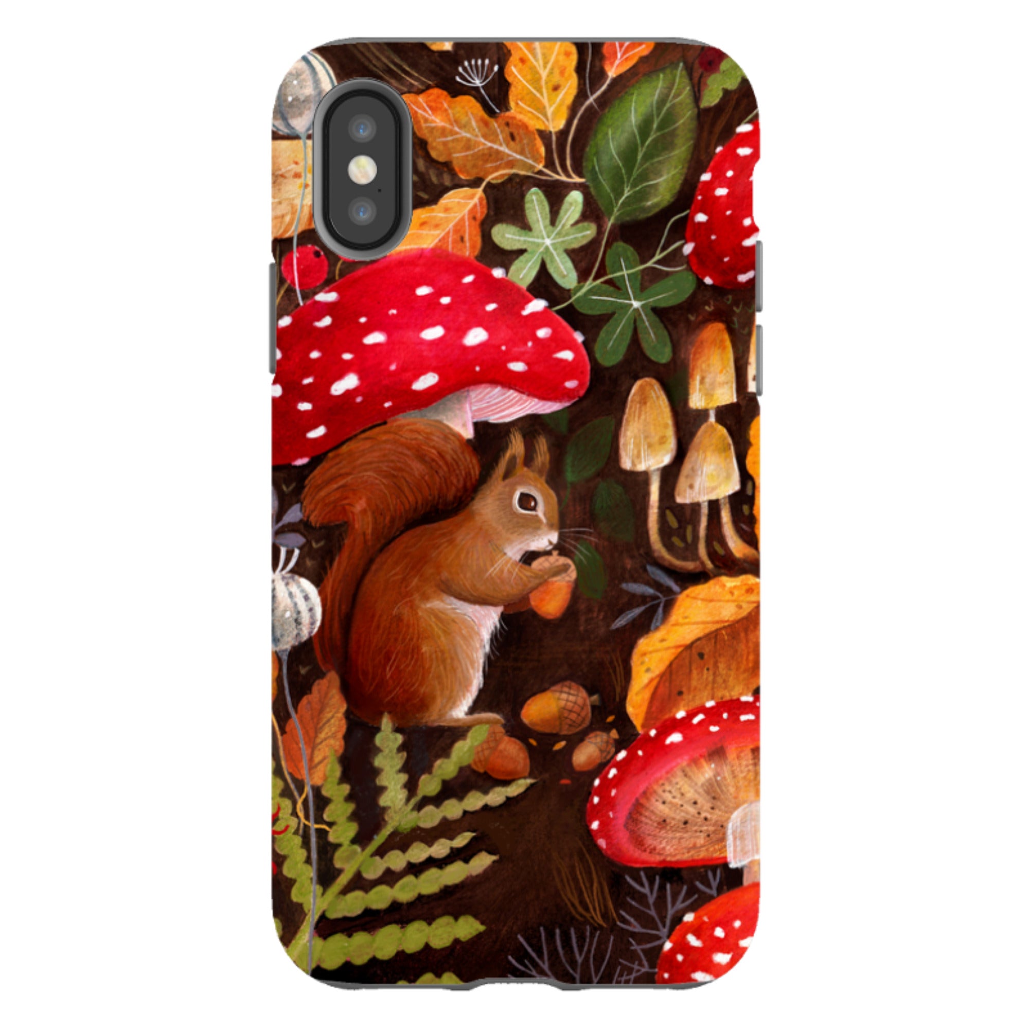 iPhone Tough Case - Squirrel Mushrooms By Bex Parkin