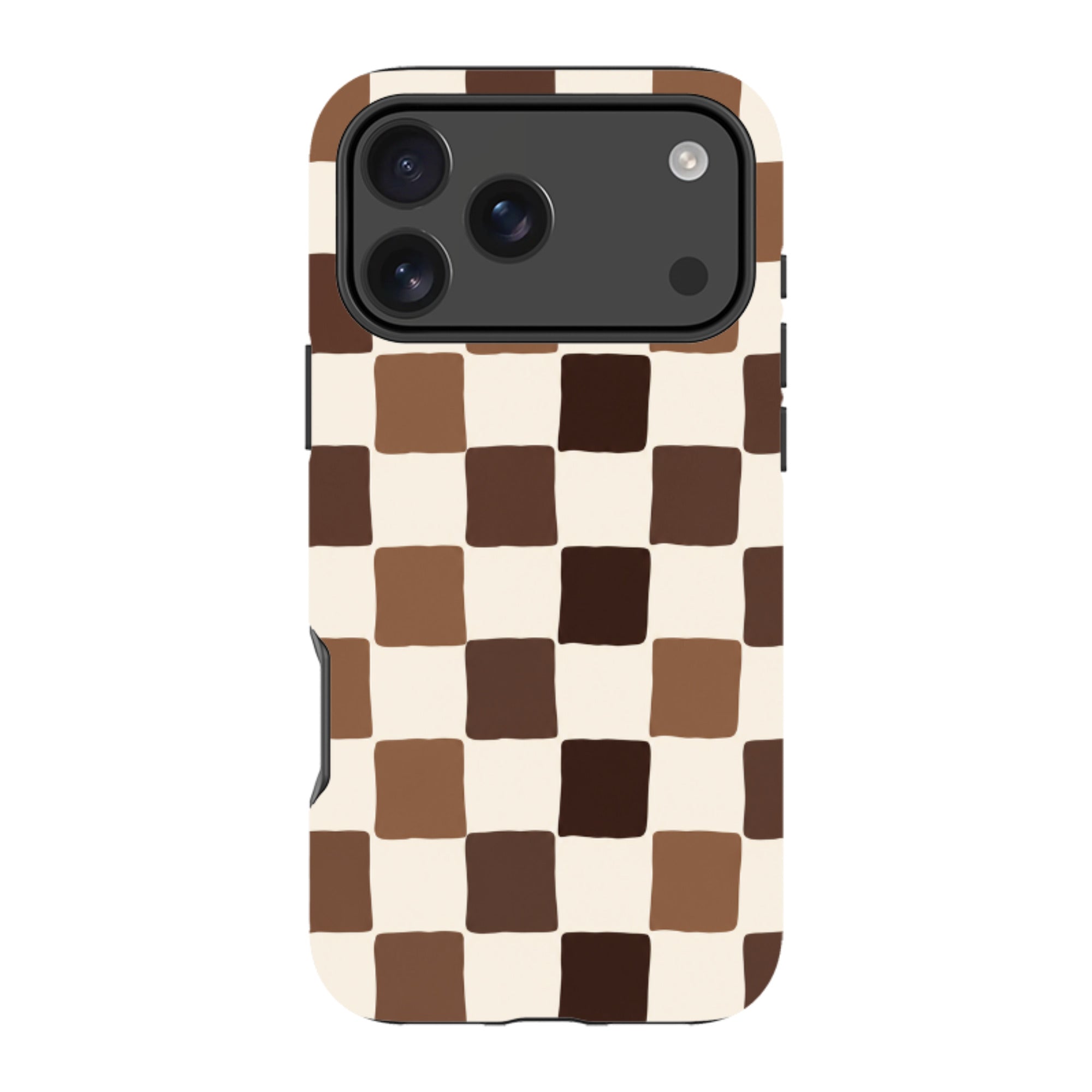 iPhone Tough Case - Brown Checkerboard