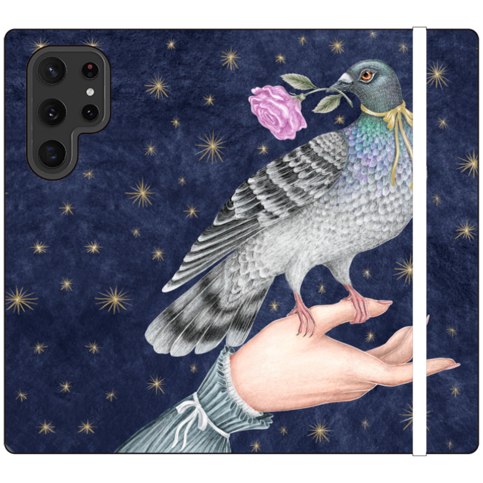 Pigeon With Rose Wallet Case By Catherine Rowe