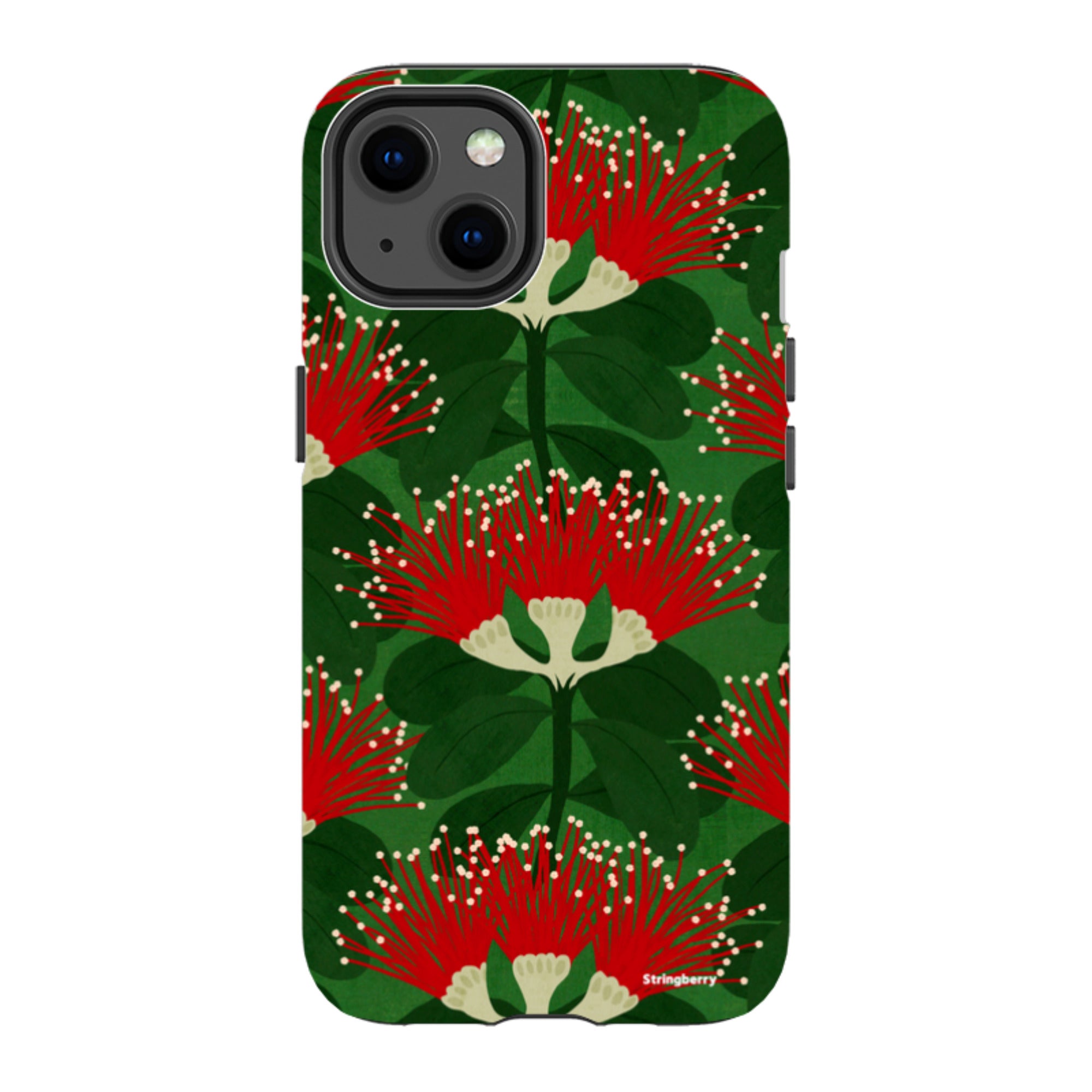 iPhone Tough Case - Pohutukawa Green And Red By Katherine Quinn
