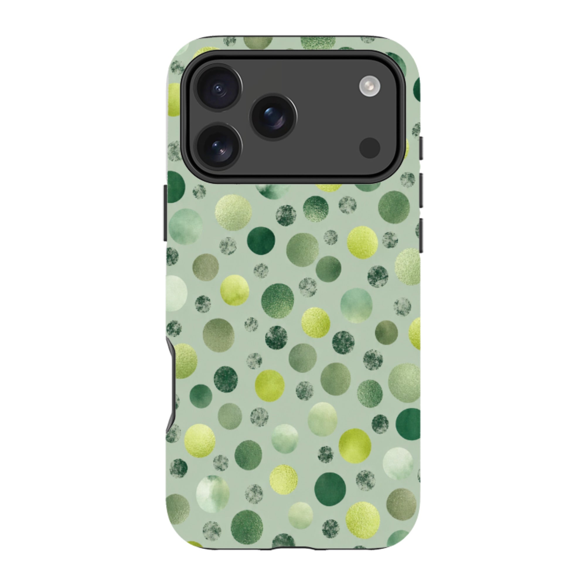 iPhone MagSafe Tough Case - Sage Green Polka Dot