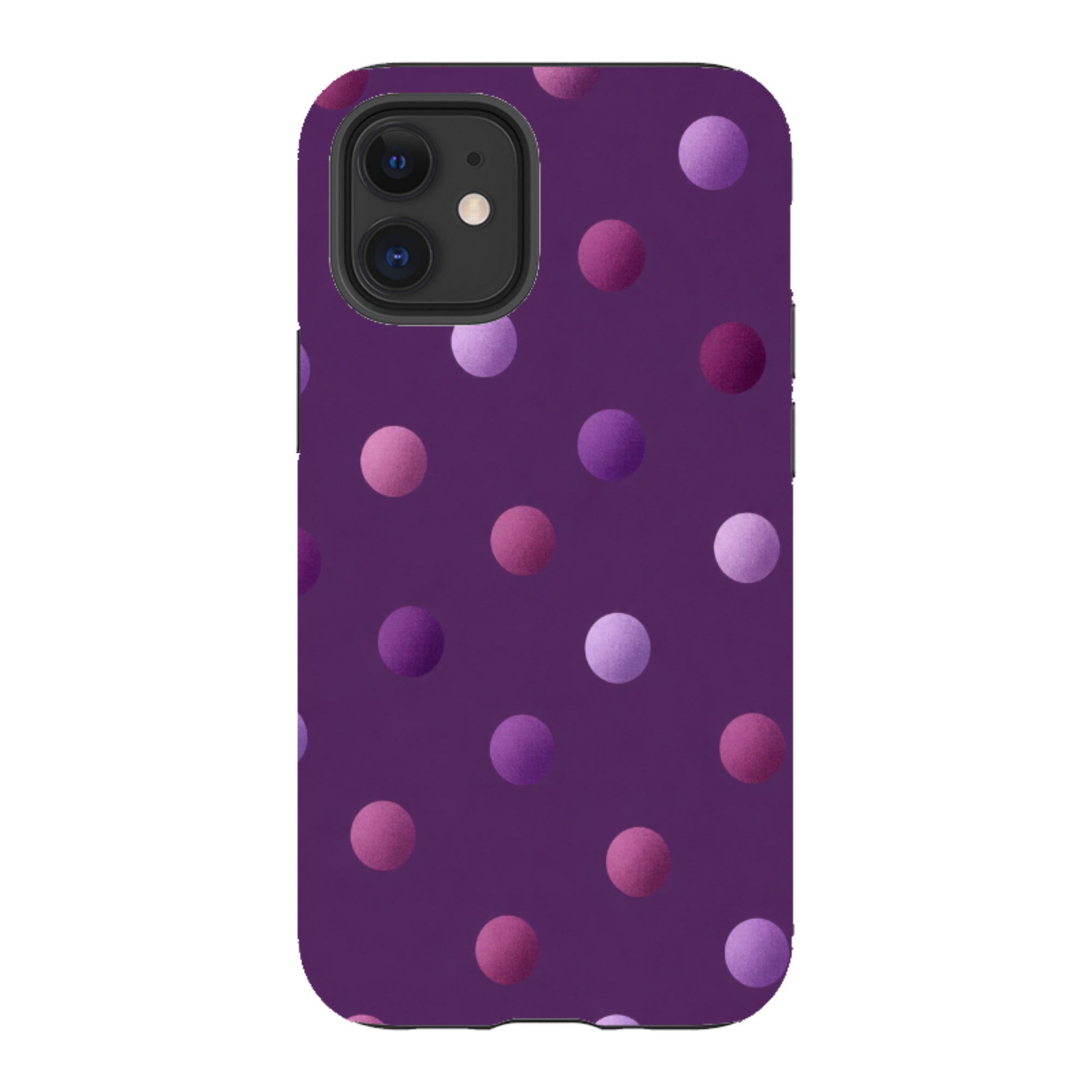 iPhone Tough Case - Purple Polka Dot