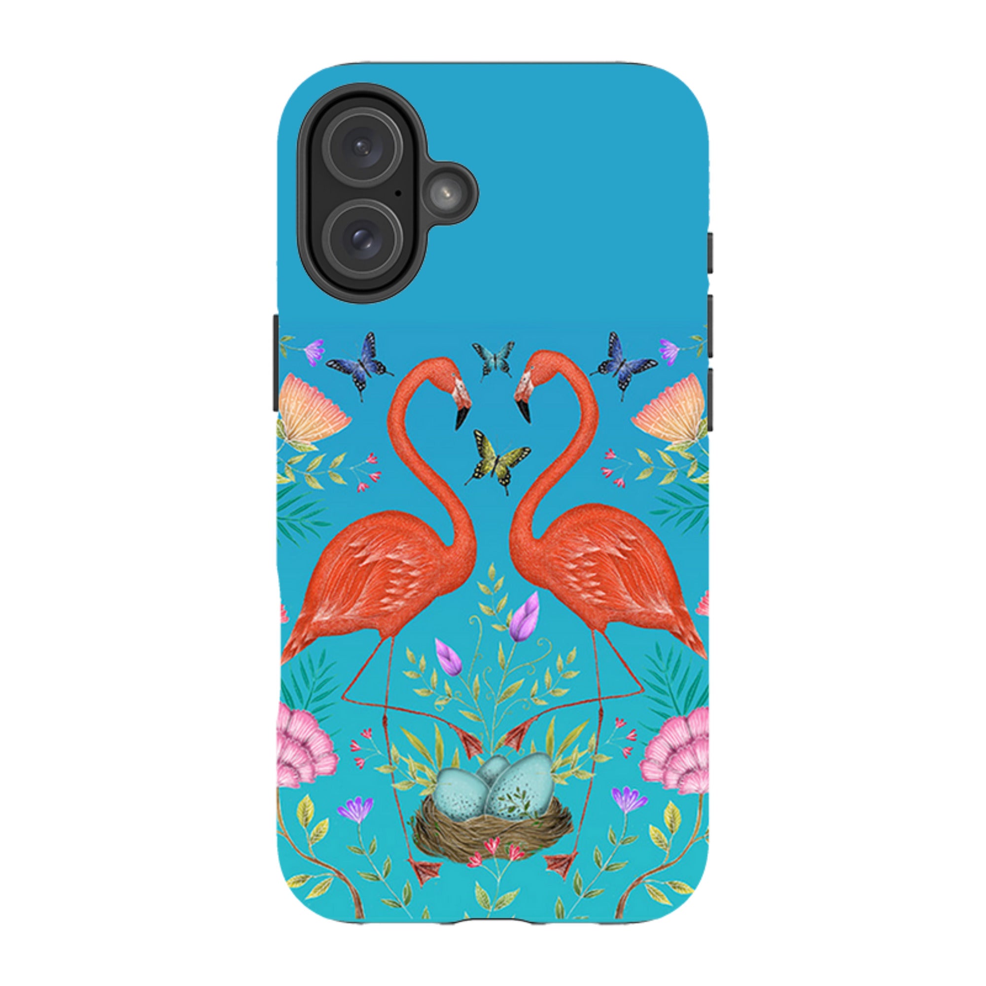 iPhone Tough Case - Flamingos And Flowers By Catherine Rowe